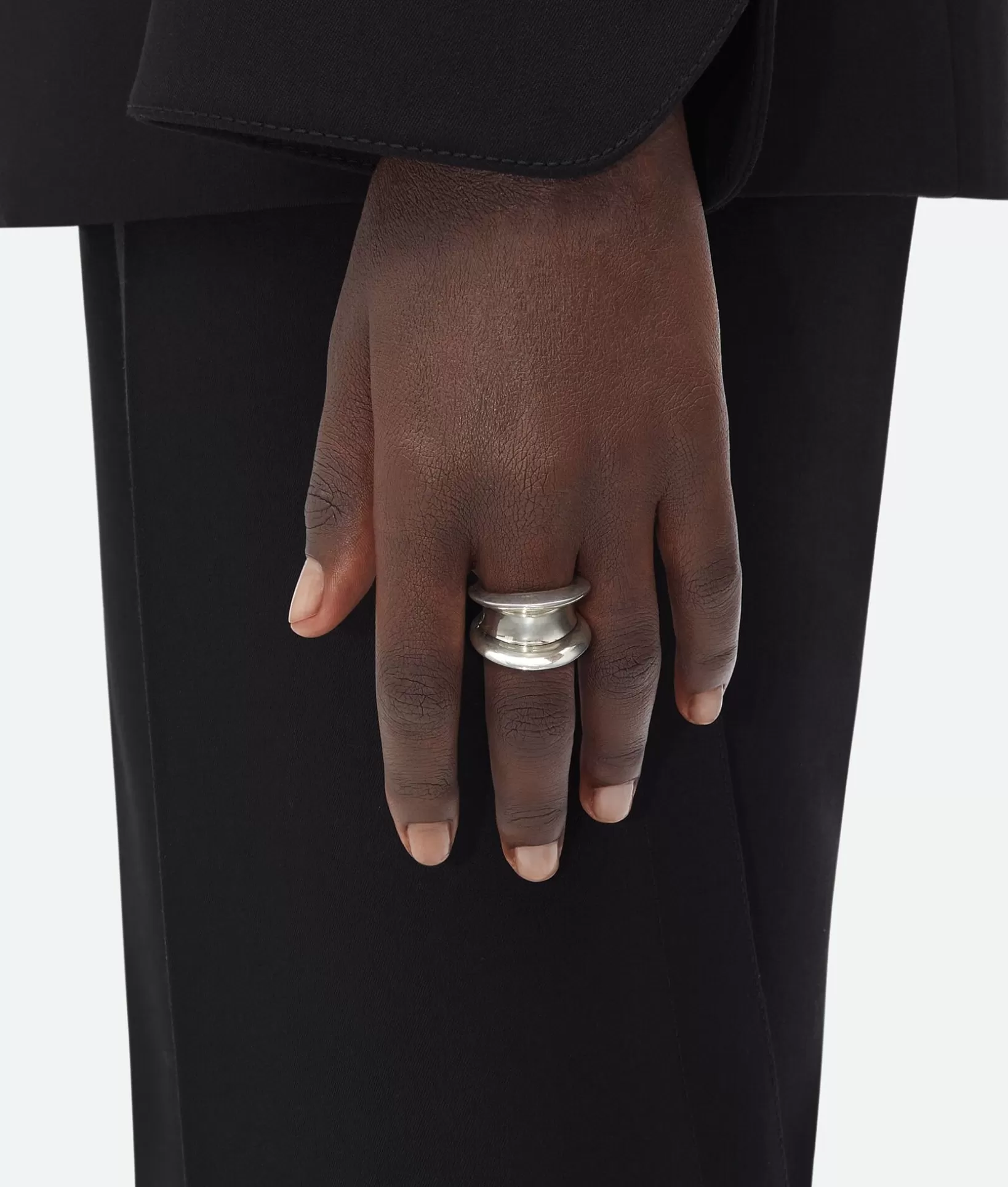 Rings>Bottega Veneta H Beam Ring Silver