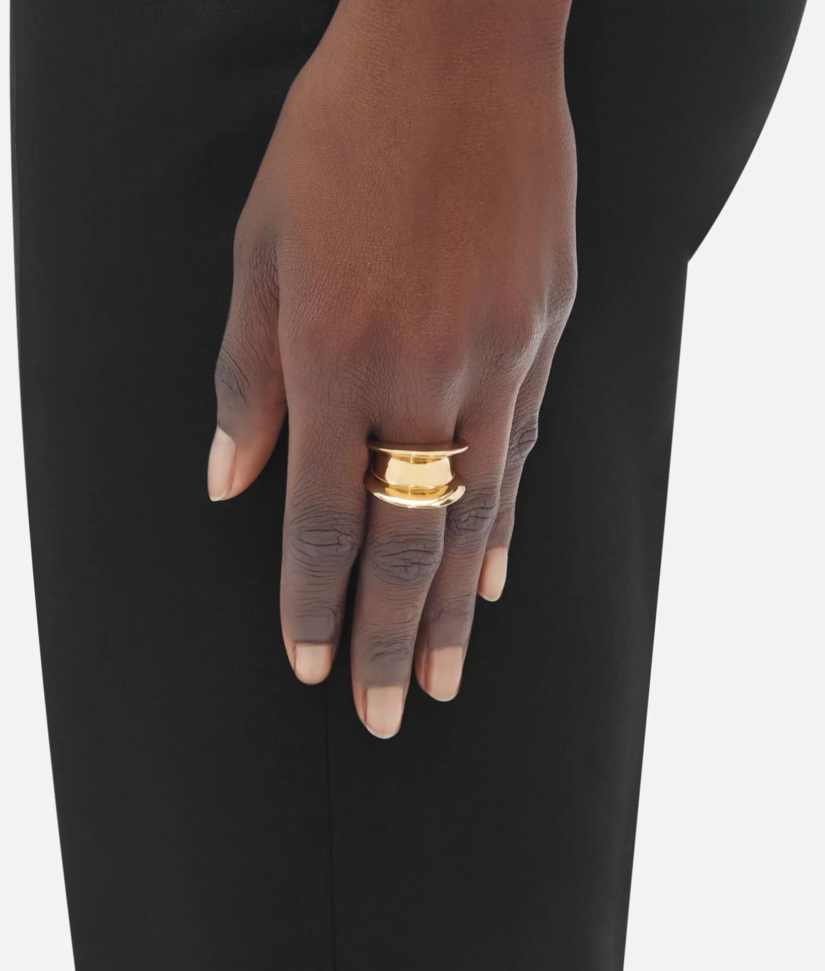 Rings>Bottega Veneta H Beam Ring Yellow gold