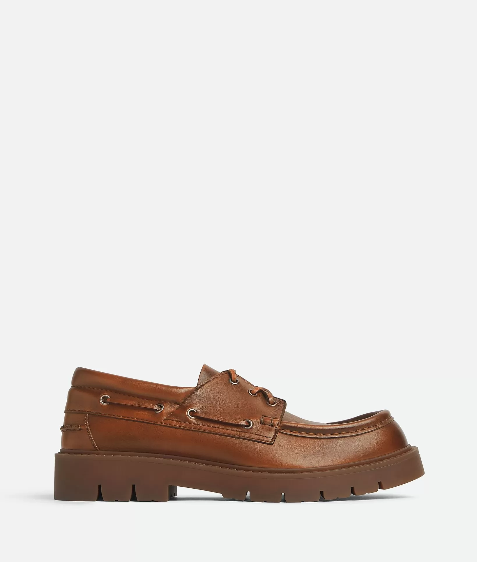 Loafers>Bottega Veneta Haddock Boat Shoe Light wood