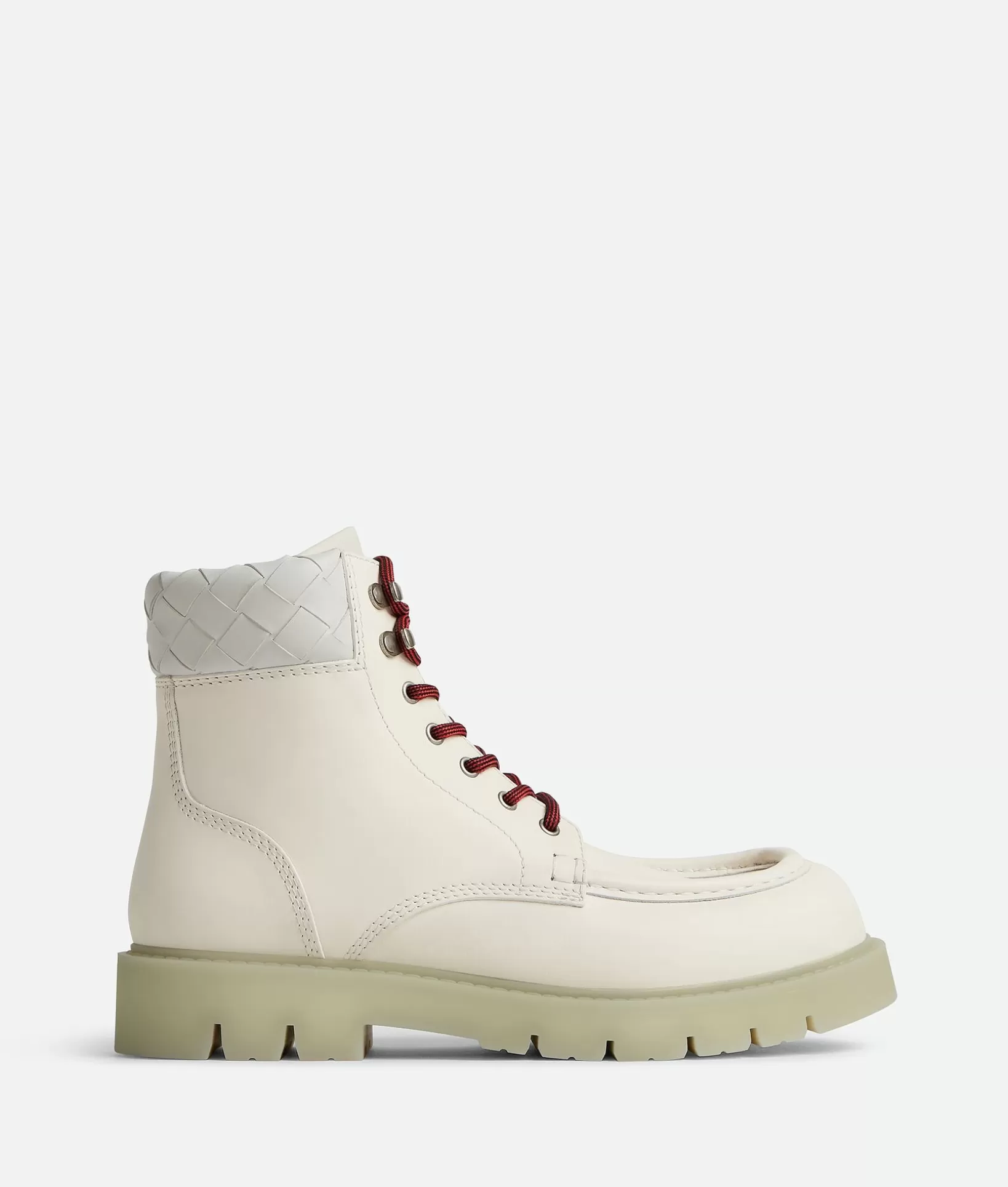 Boots>Bottega Veneta Haddock Lace-Up Ankle Boot White