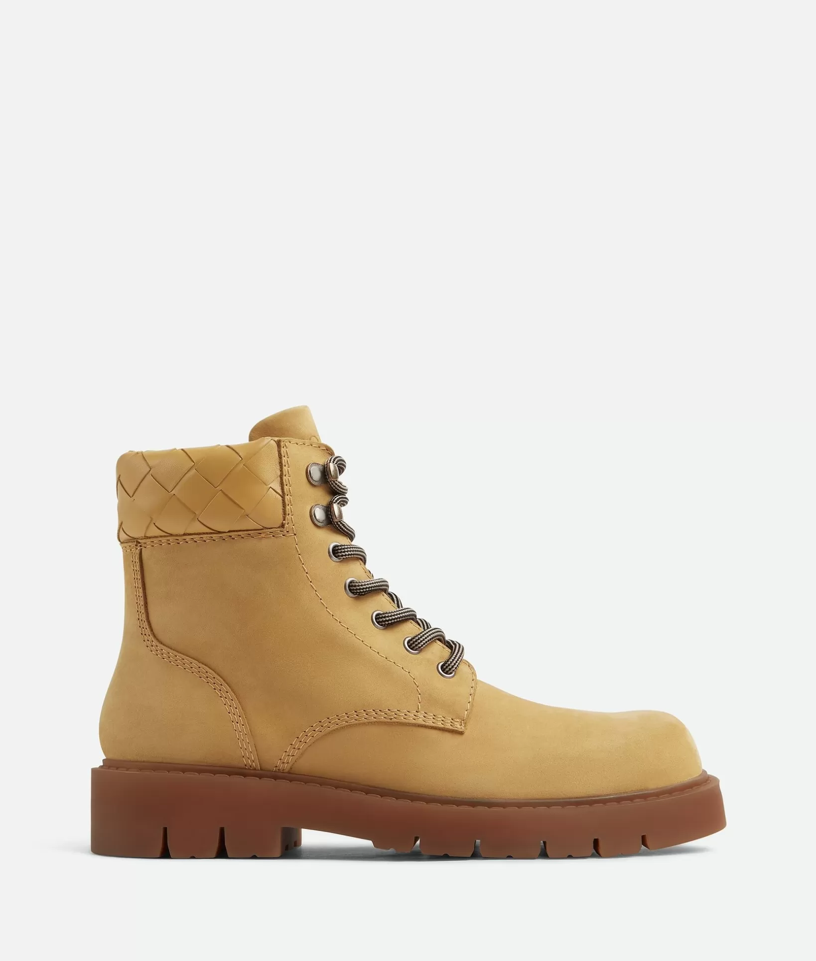 Boots>Bottega Veneta Haddock Lace-Up Ankle Boot Ochre/rubber