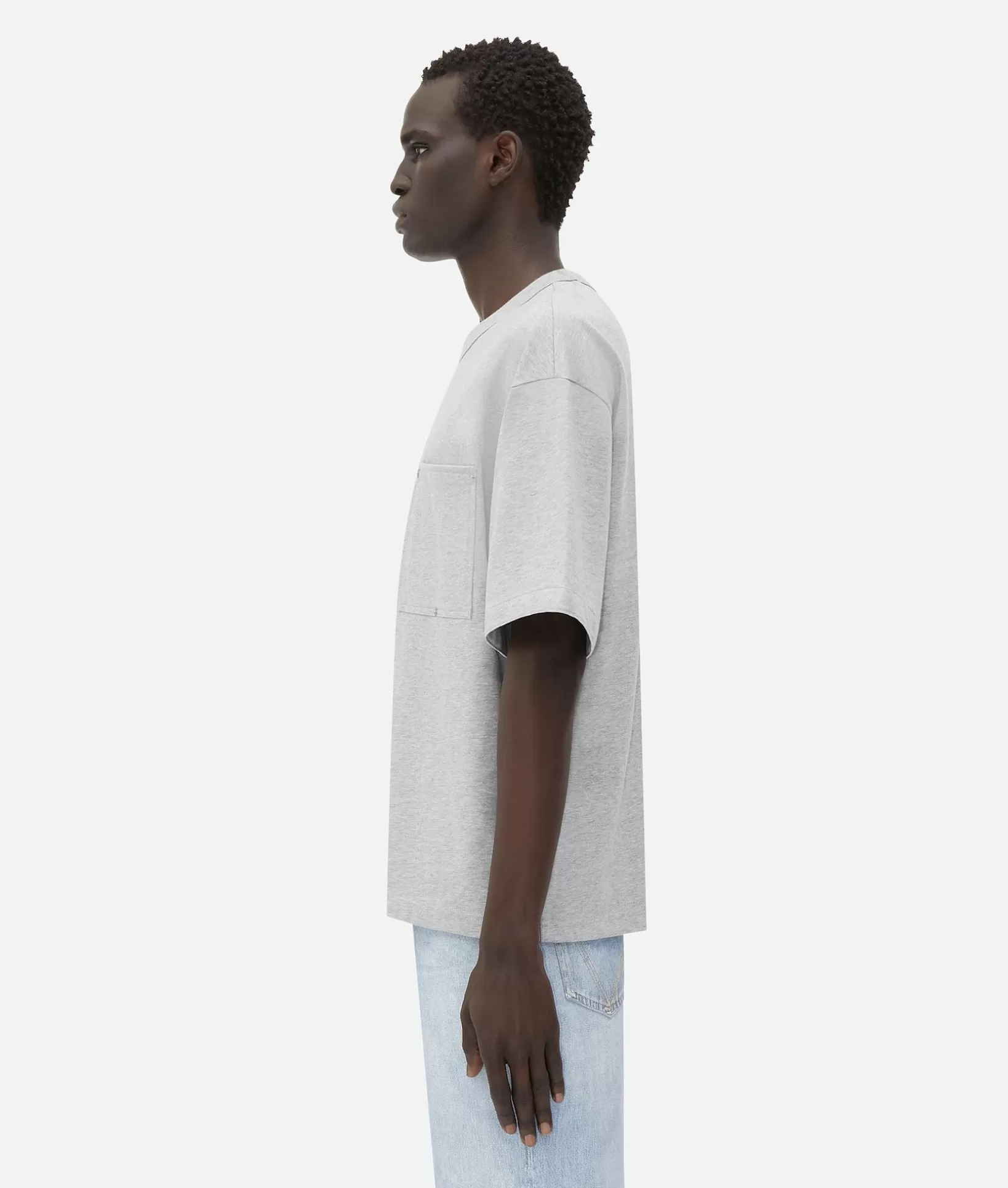 T-Shirts>Bottega Veneta Heavy Jersey Relaxed T-Shirt Light grey melange