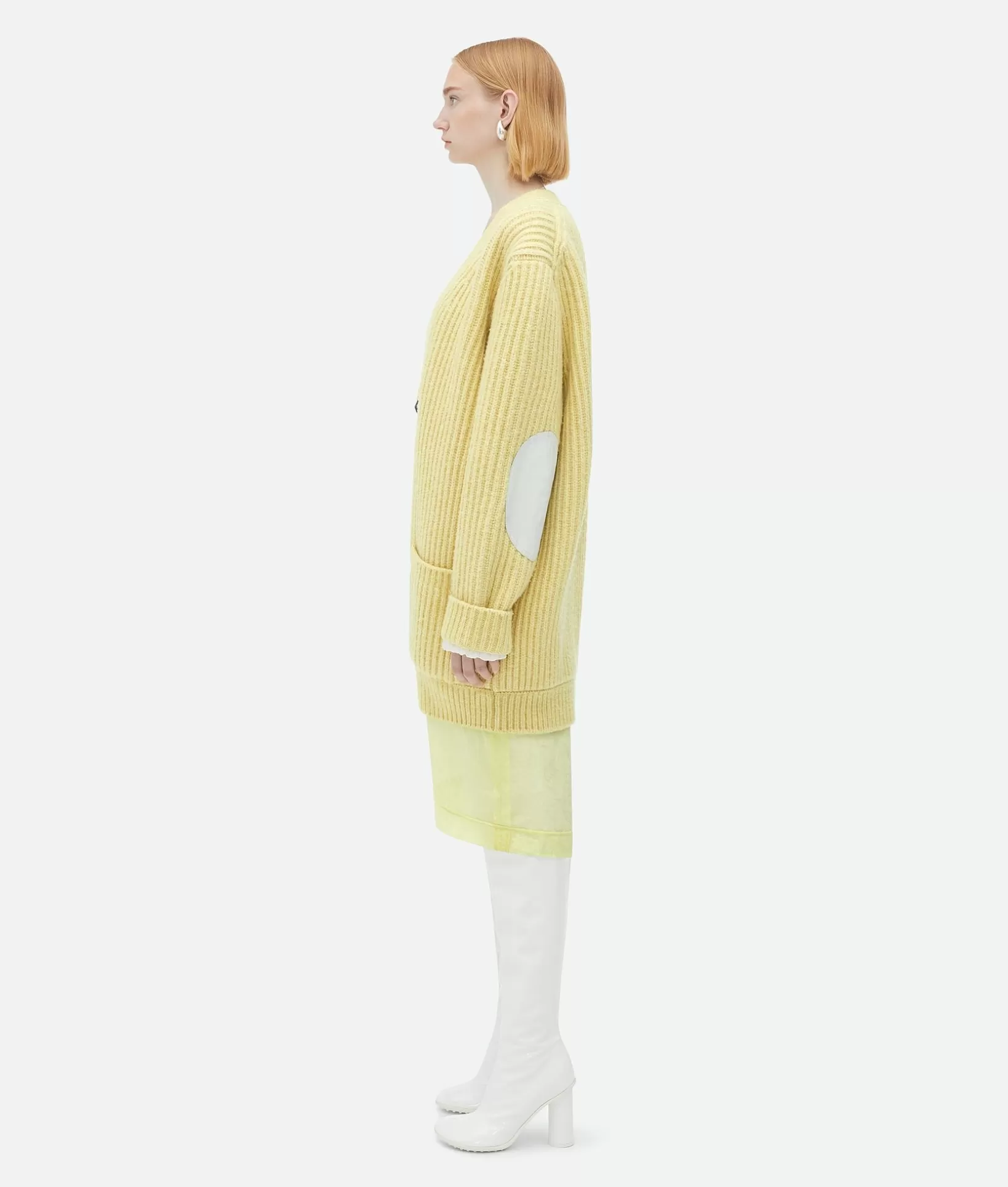 Knitwear>Bottega Veneta Heavy Wool Cardigan Sherbert