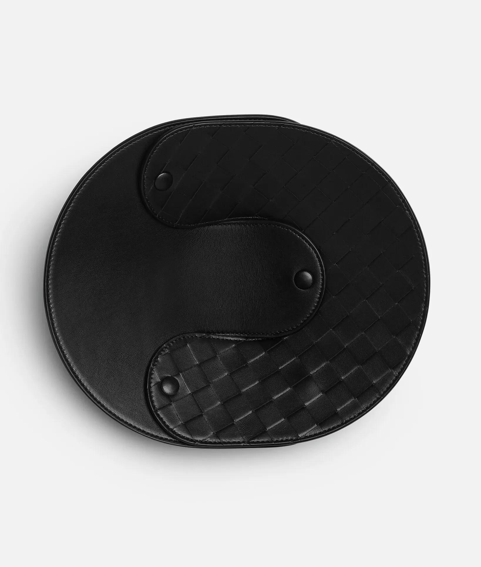 Leather Accessories>Bottega Veneta Interlocking Leather Tray - M Black