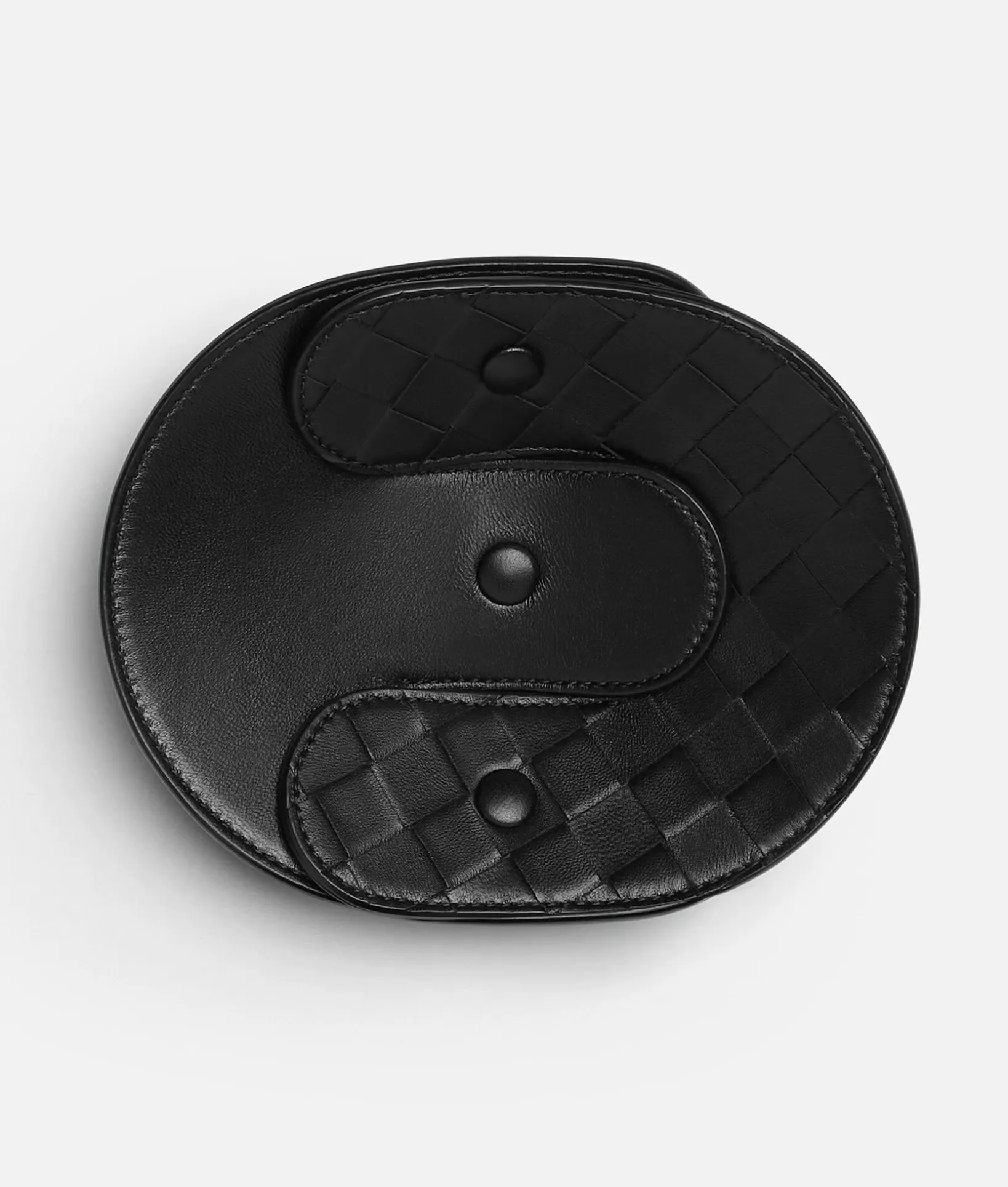 Leather Accessories>Bottega Veneta Interlocking Leather Tray - S Black