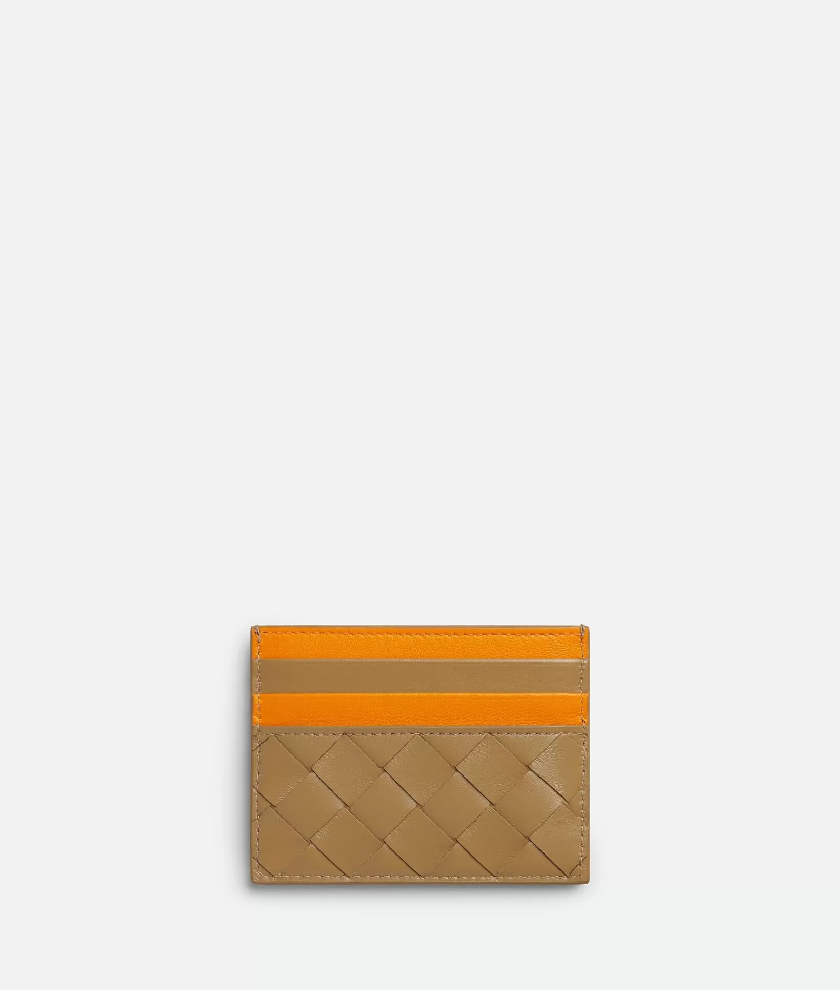 Card Cases>Bottega Veneta Intrecciato 15 Credit Card Case Dark praline/ tangerine