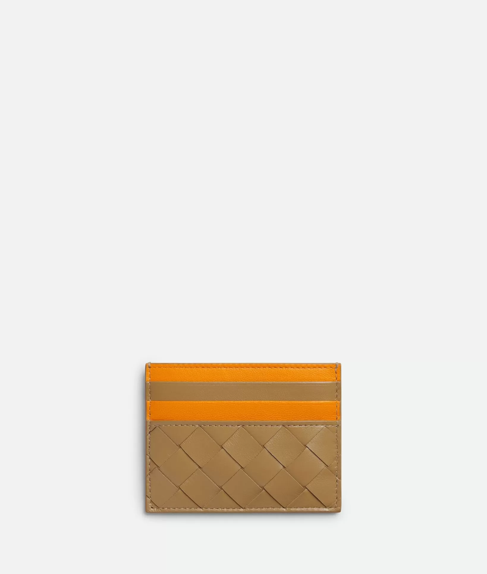 Card Cases>Bottega Veneta Intrecciato 15 Credit Card Case Dark praline/ tangerine