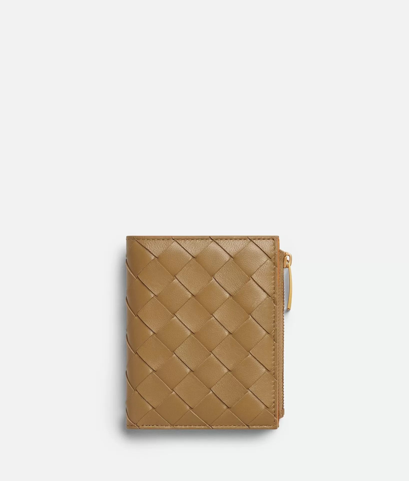 Small Wallets>Bottega Veneta Intrecciato 15 Small Bi-Fold Wallet Dark praline/ tangerine