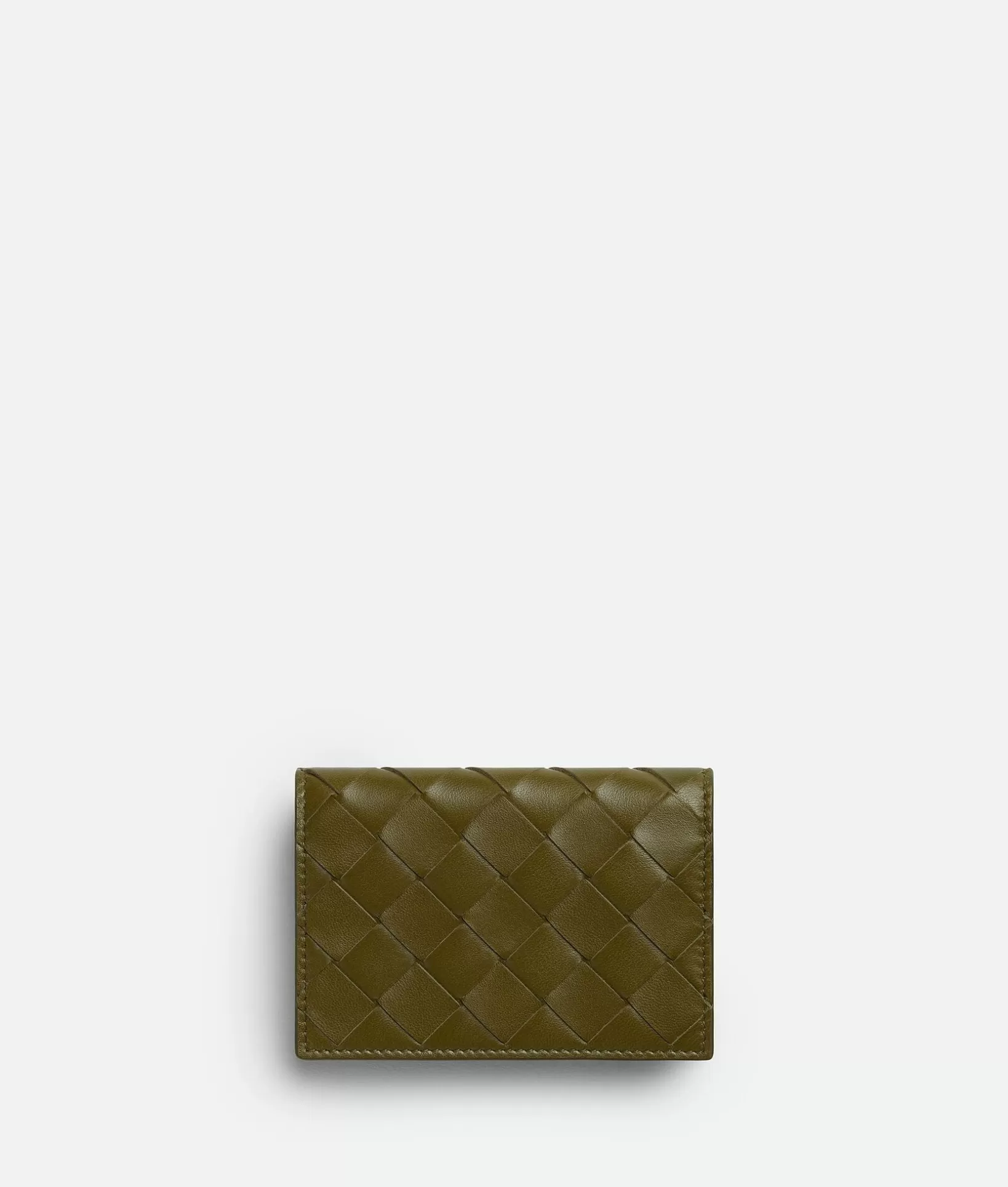 Card Cases>Bottega Veneta Intrecciato Business Card Case Olive oil