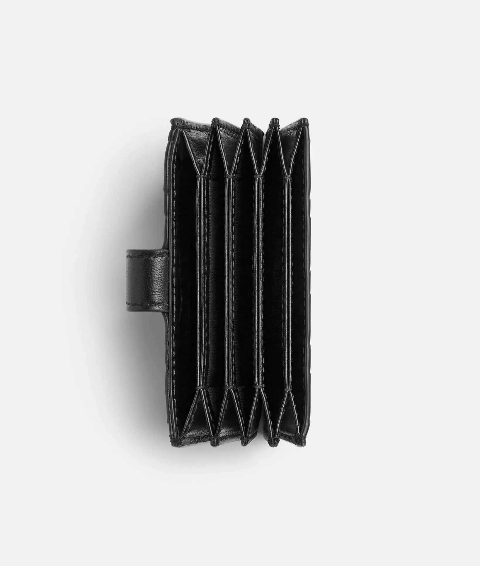 Card Cases>Bottega Veneta Intrecciato Accordion Card Holder Black