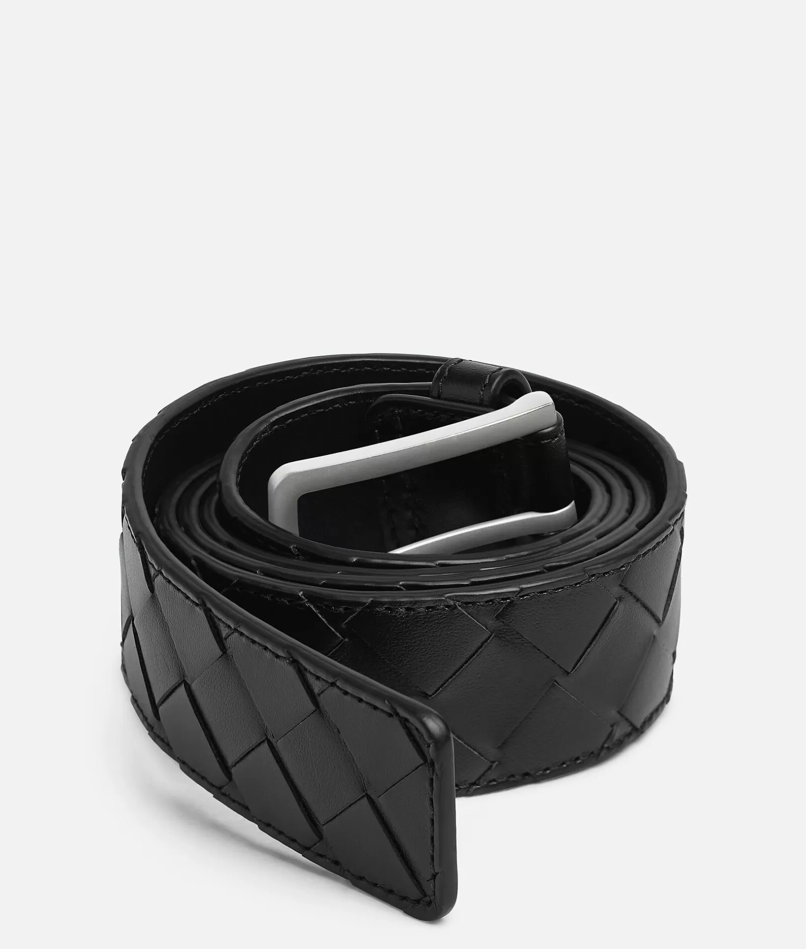 Belts>Bottega Veneta Intrecciato Belt Black