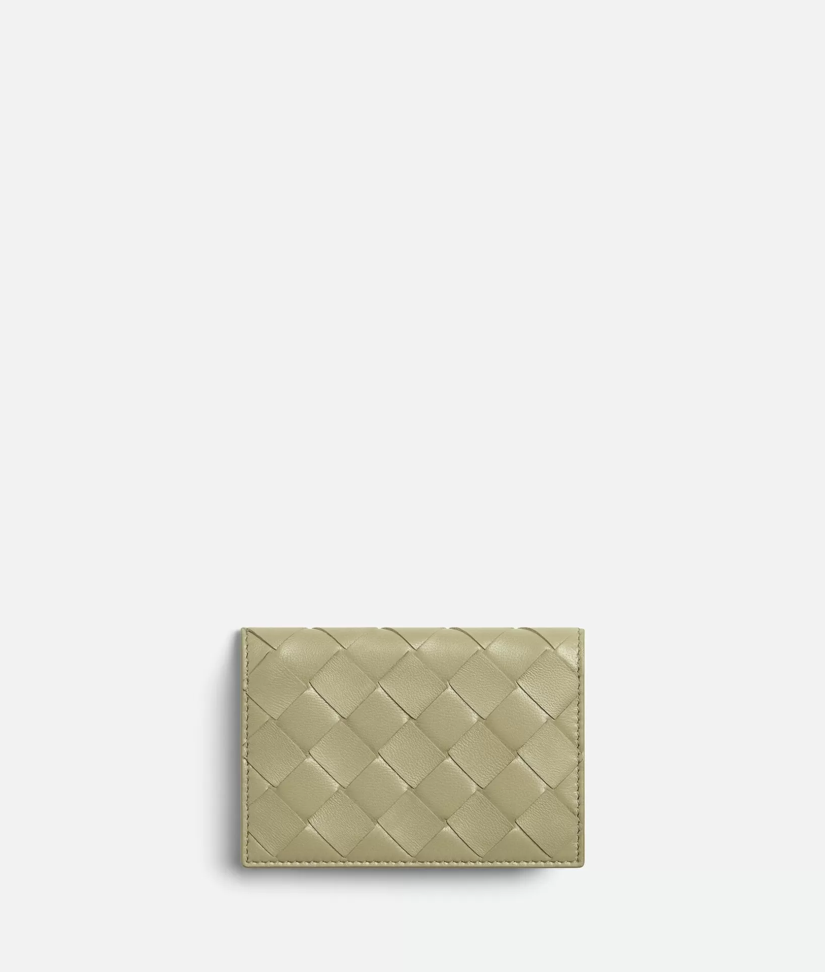 Card Cases>Bottega Veneta Intrecciato Business Card Case Travertine / New sauge