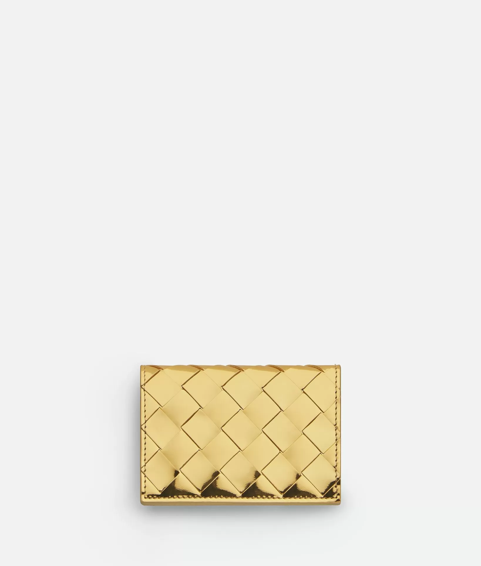 Card Cases>Bottega Veneta Intrecciato Business Card Case Gold