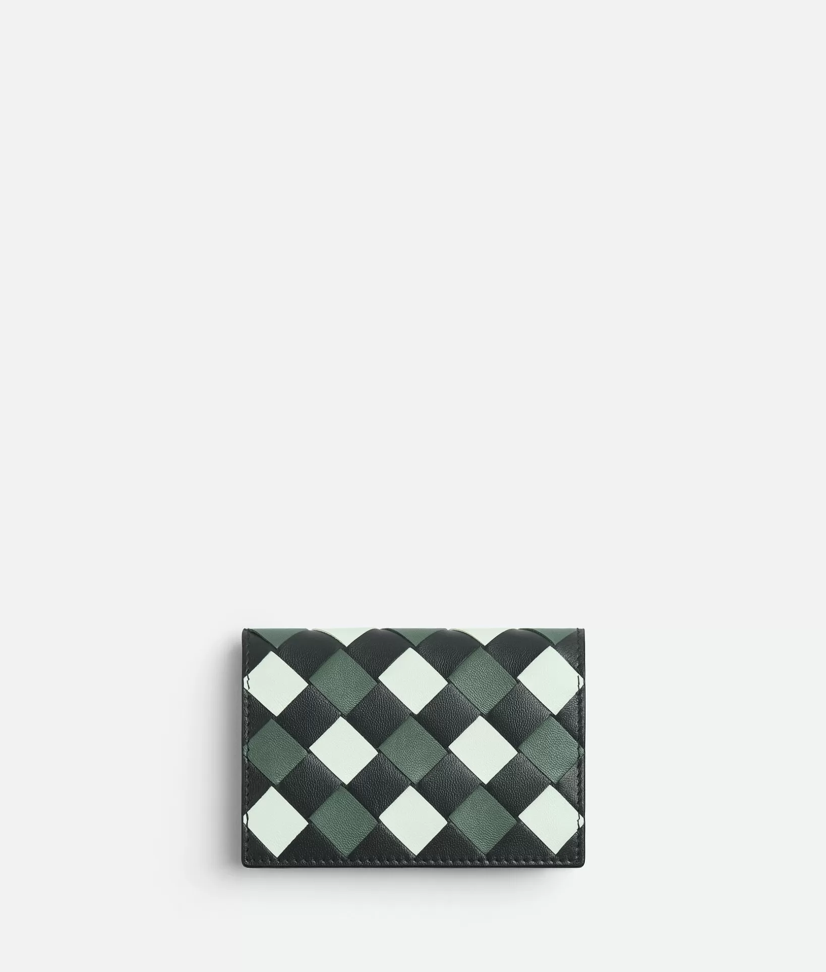 Card Cases>Bottega Veneta Intrecciato Business Card Case Ardoise / Glacier / Aloe