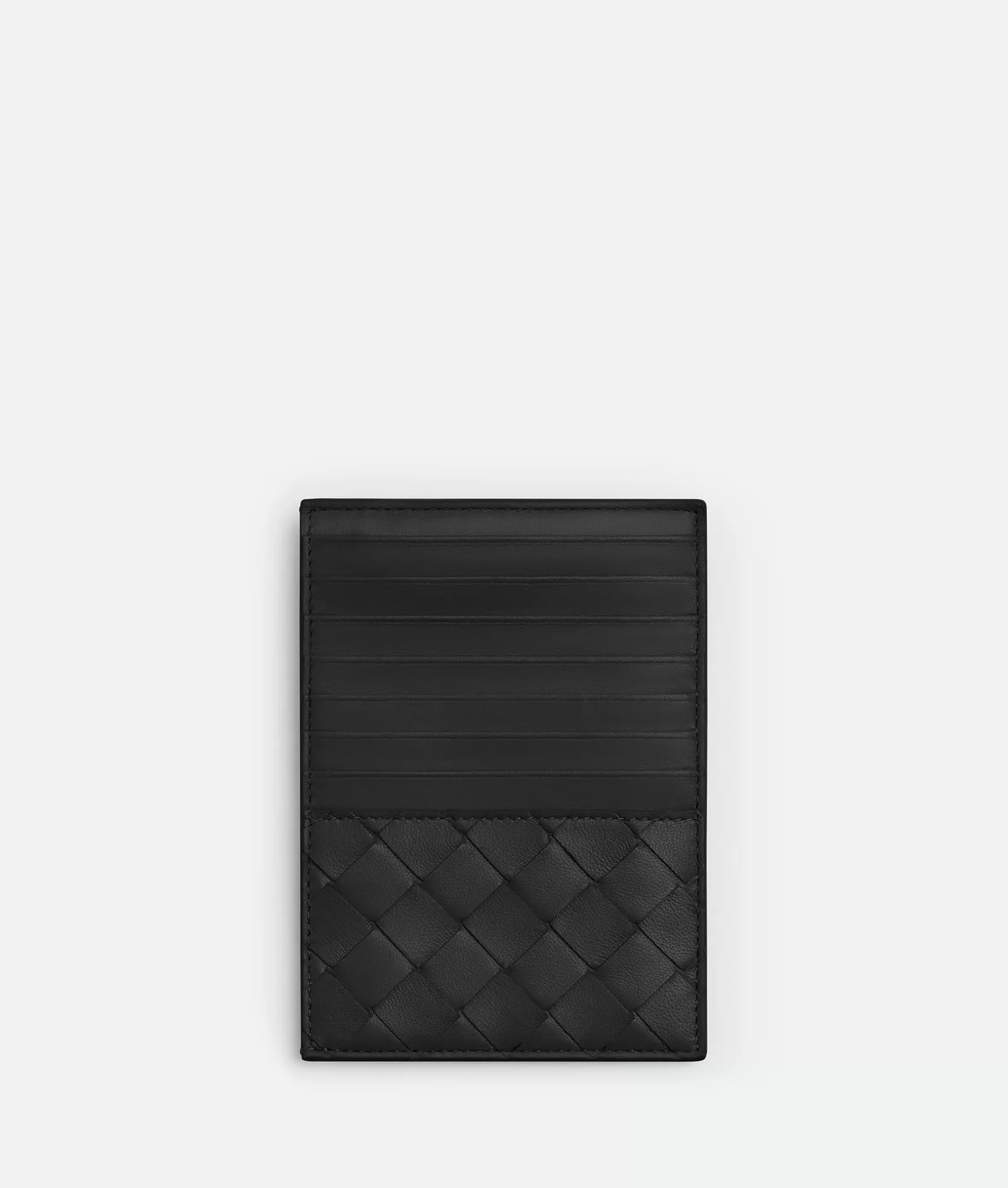 Card Cases>Bottega Veneta Intrecciato Card Case With Coin Case Black