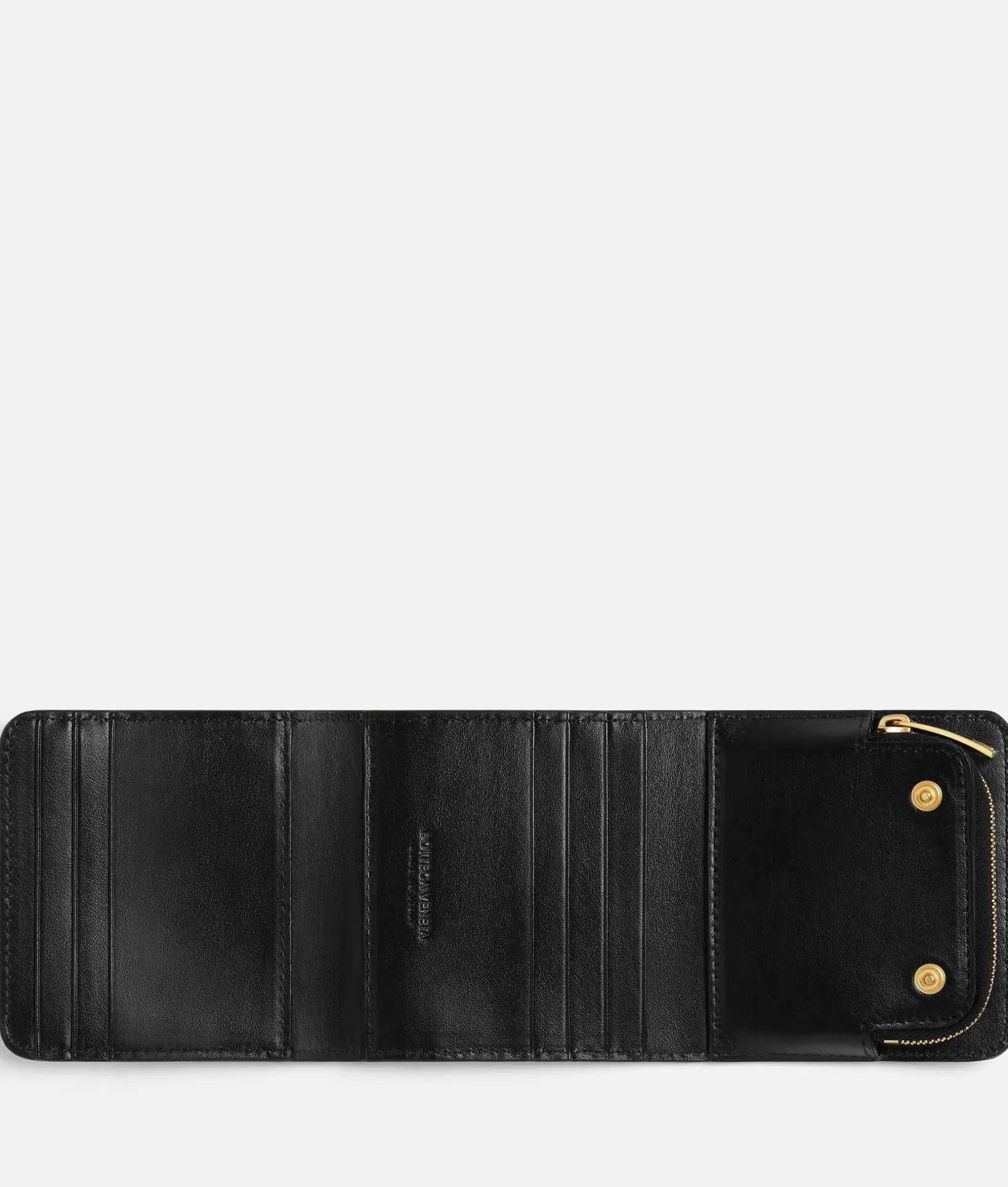 Small Wallets>Bottega Veneta Intrecciato Compact Tri-Fold Wallet Black