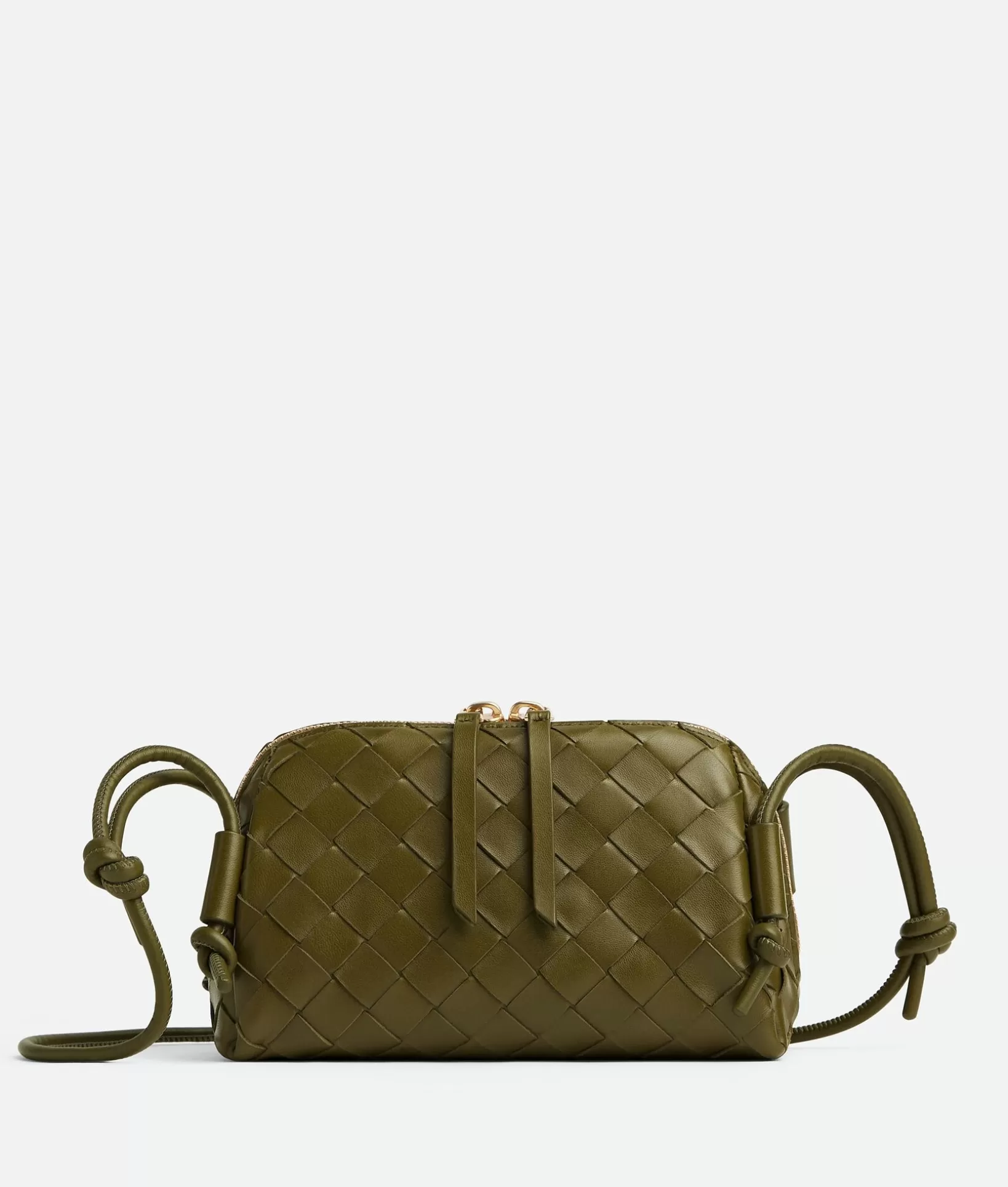 Mini>Bottega Veneta Intrecciato Concert Pouch Olive oil