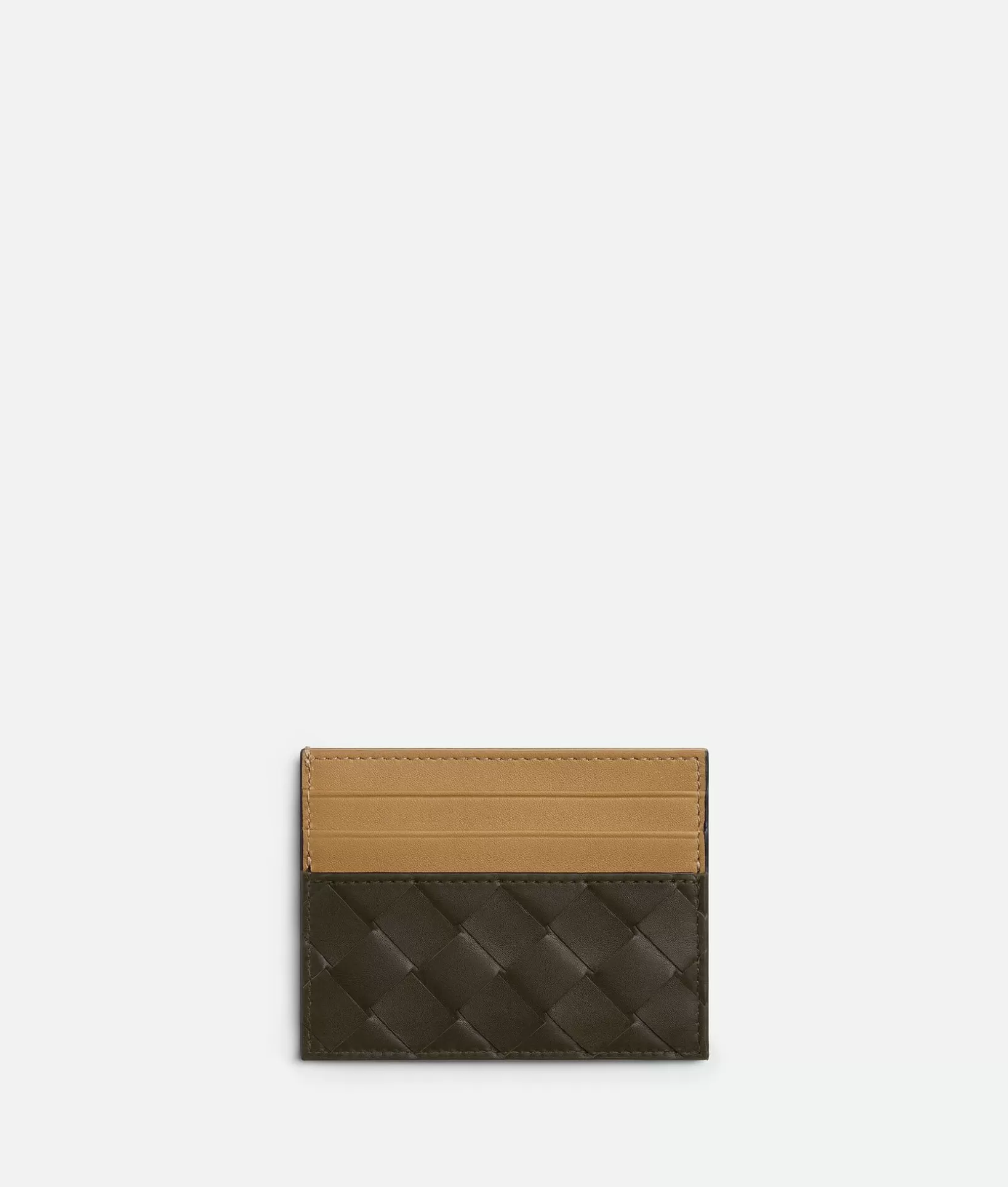 Card Cases>Bottega Veneta Intrecciato Credit Card Case Kaki/dark praline