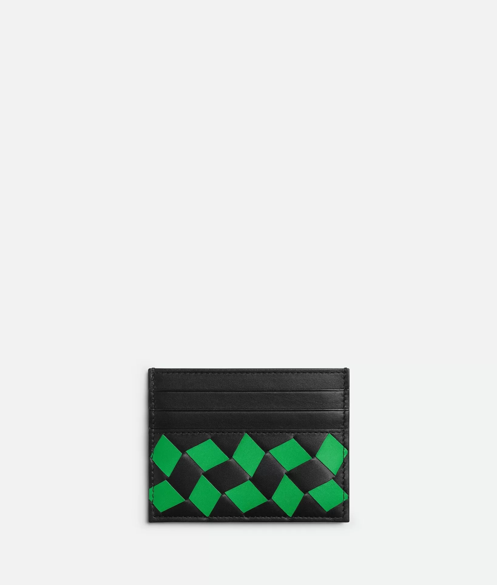 Card Cases>Bottega Veneta Intrecciato Credit Card Case Black/parakeet