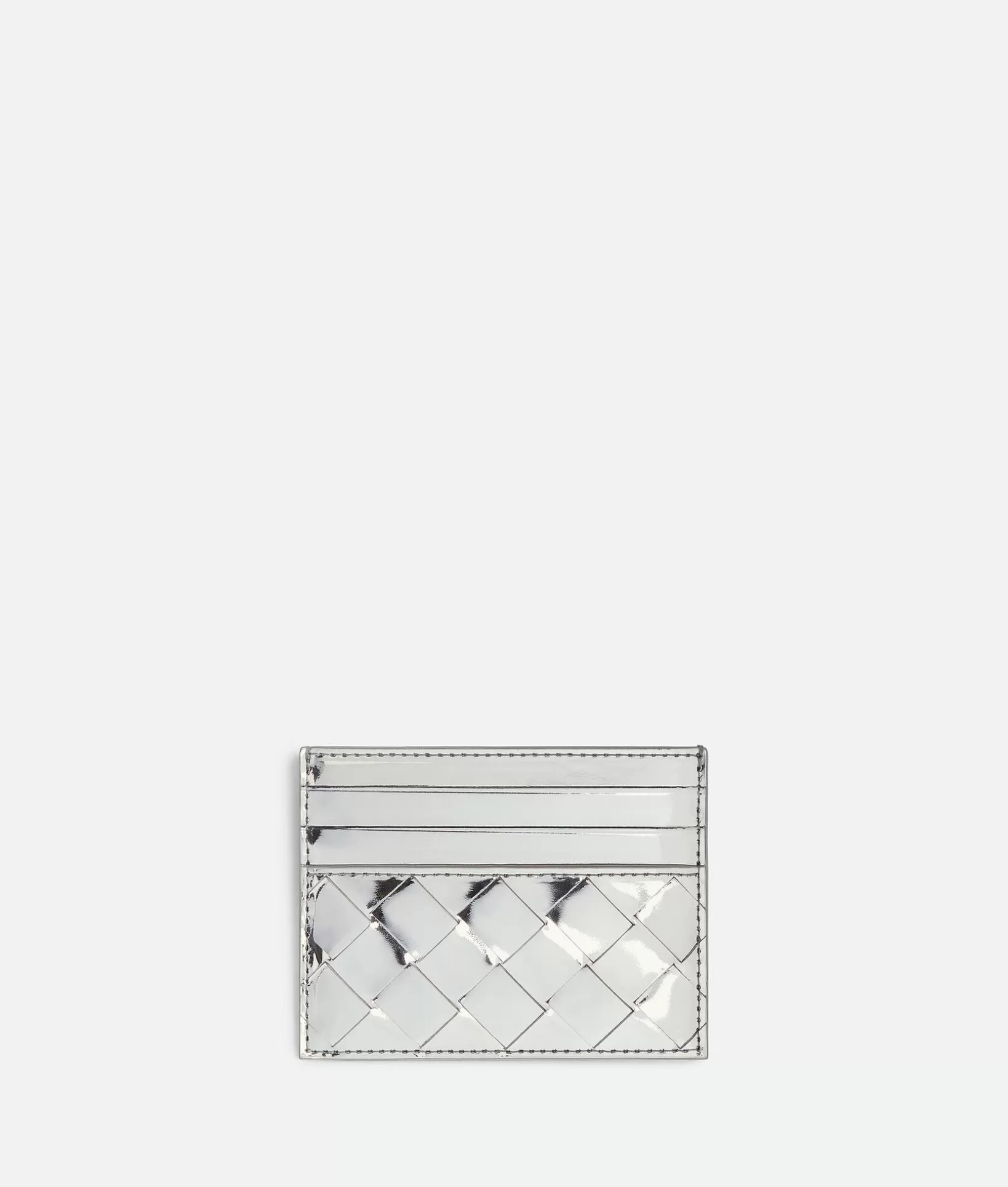 Card Cases>Bottega Veneta Intrecciato Credit Card Case Silver / Silver