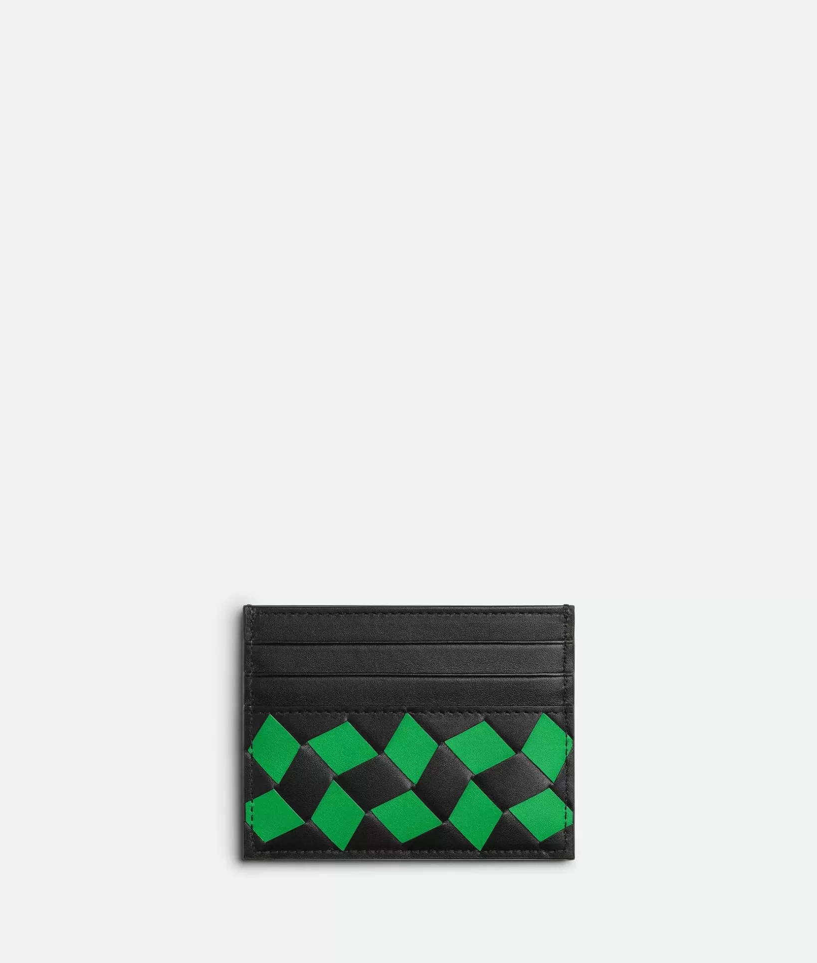 Card Cases>Bottega Veneta Intrecciato Credit Card Case Black/parakeet