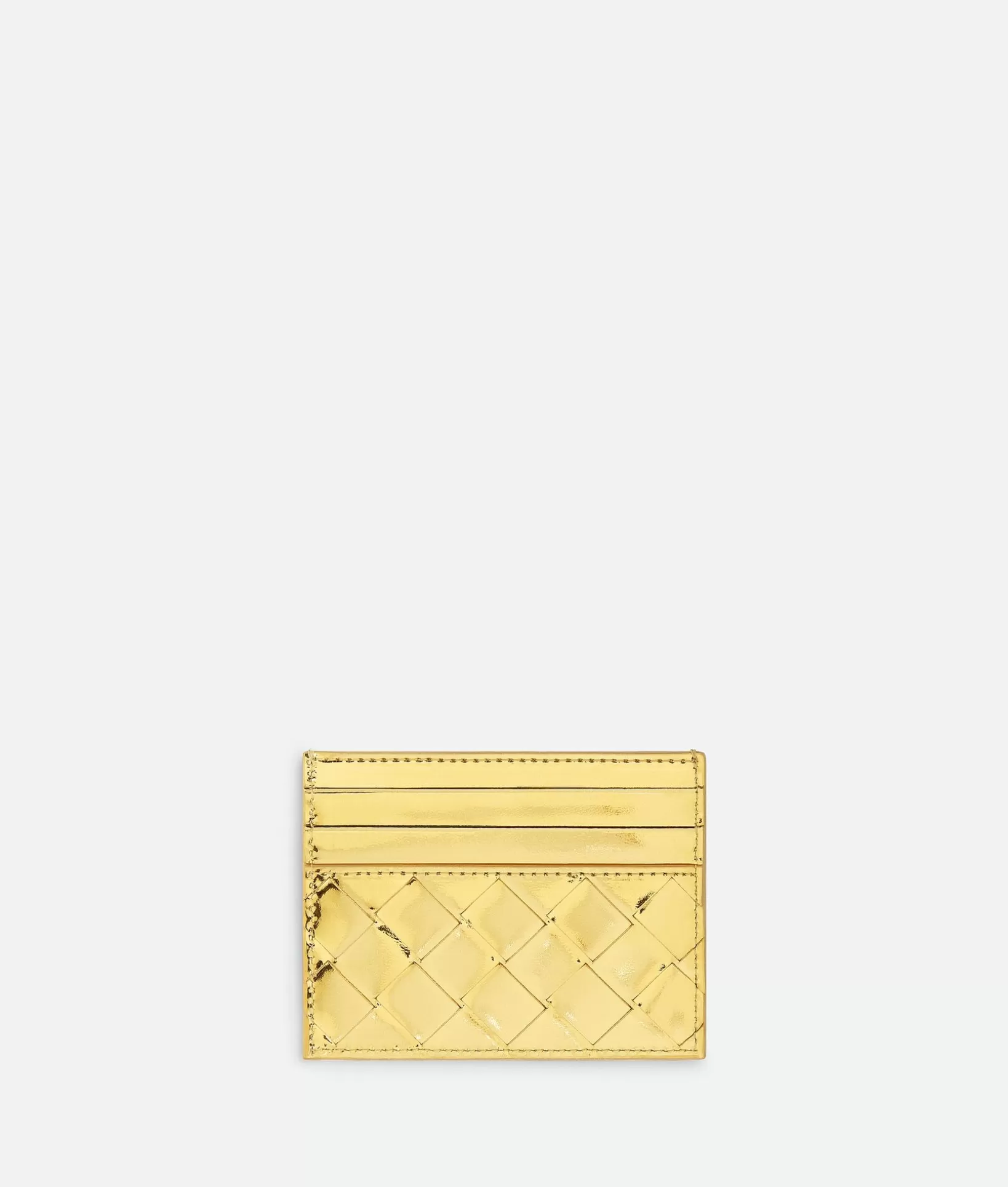 Card Cases>Bottega Veneta Intrecciato Credit Card Case Gold