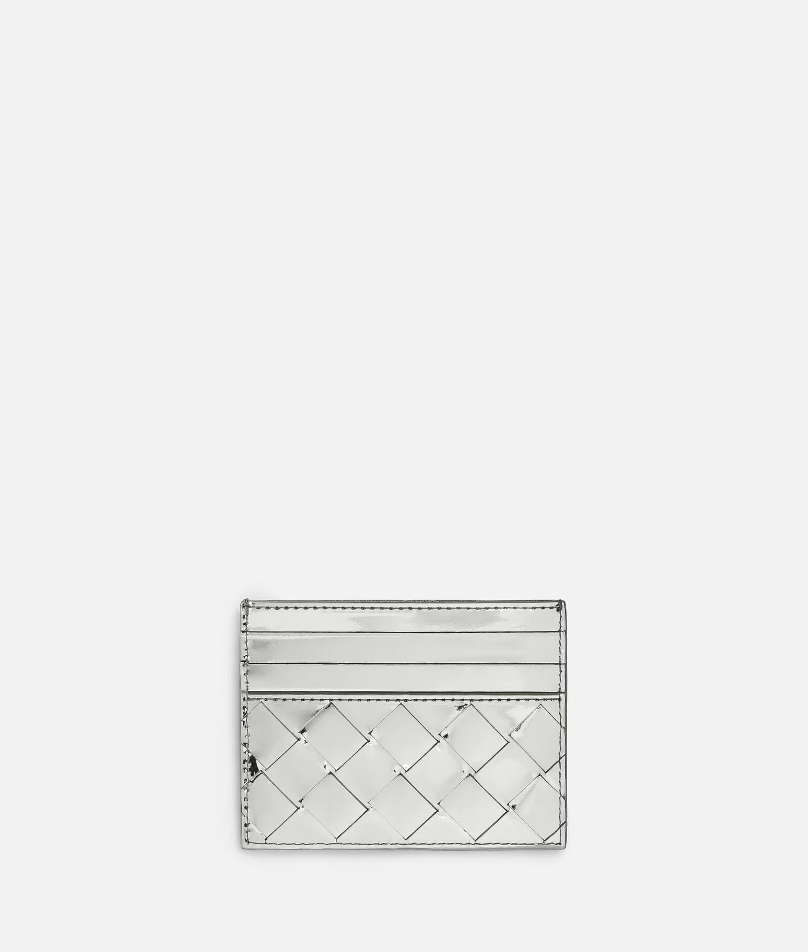 Card Cases>Bottega Veneta Intrecciato Credit Card Case Silver / Silver