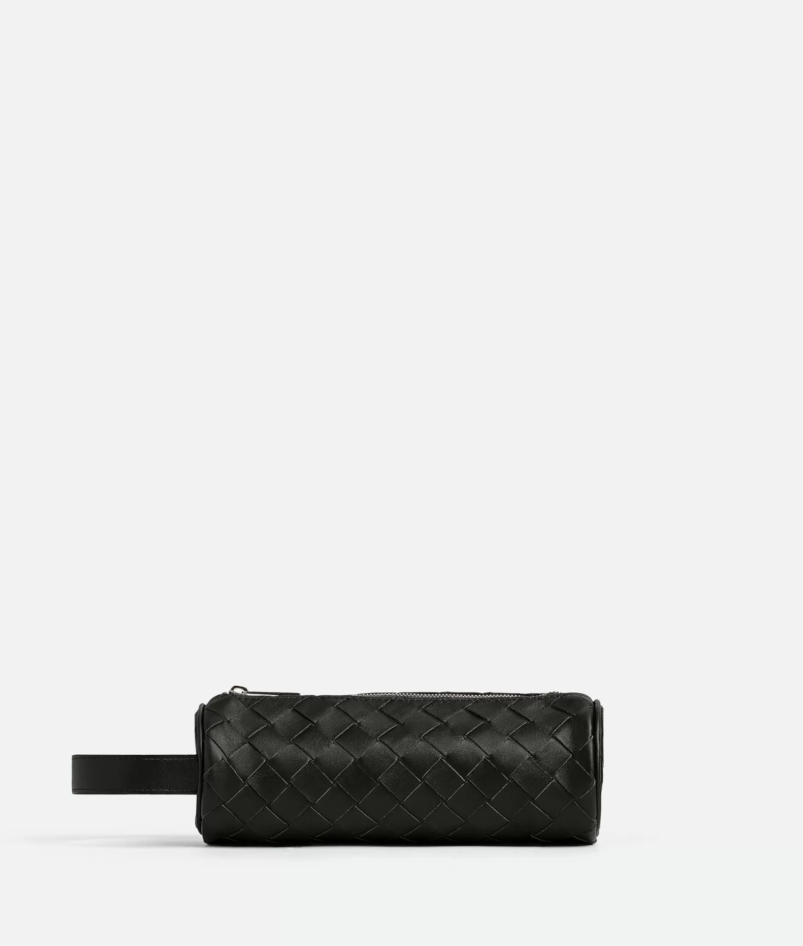 Pouches>Bottega Veneta Intrecciato Cylinder Pencil Case Black