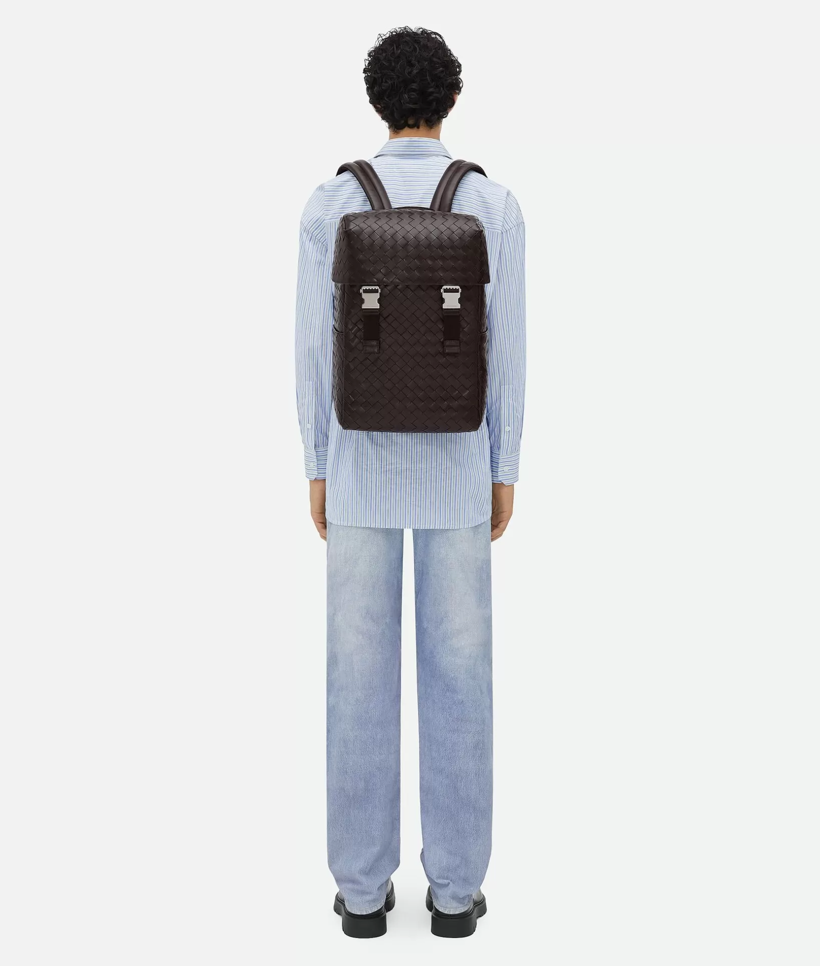 Backpack>Bottega Veneta Intrecciato Flap Backpack Fondant