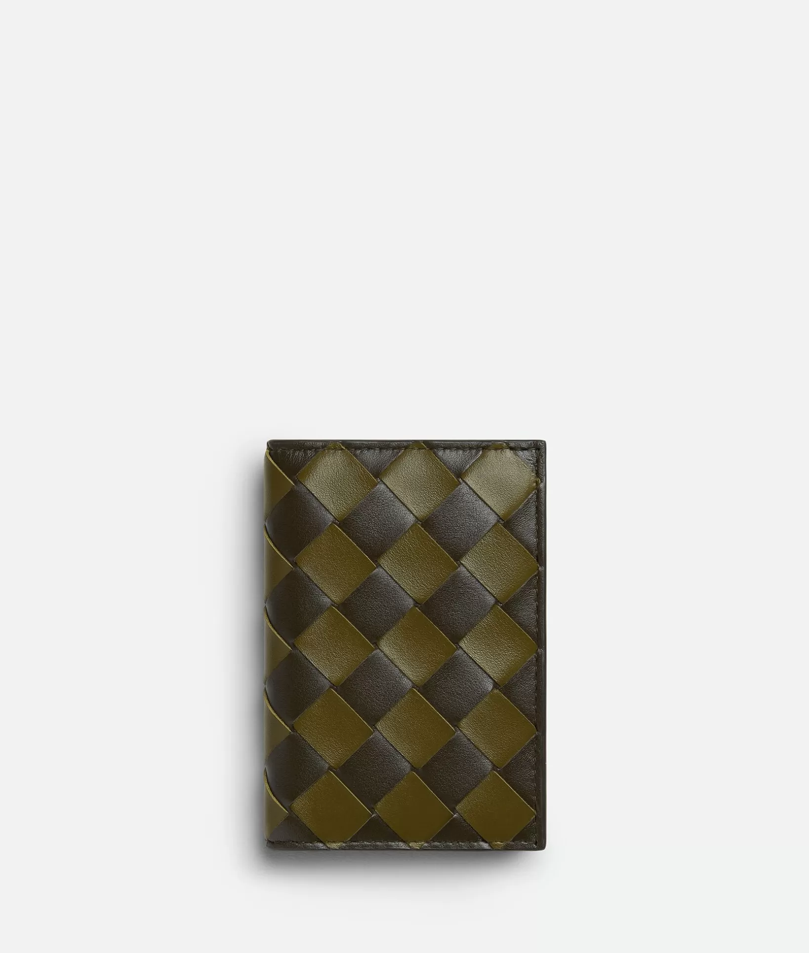 Card Cases>Bottega Veneta Intrecciato Flap Card Case Kaki/olive oil