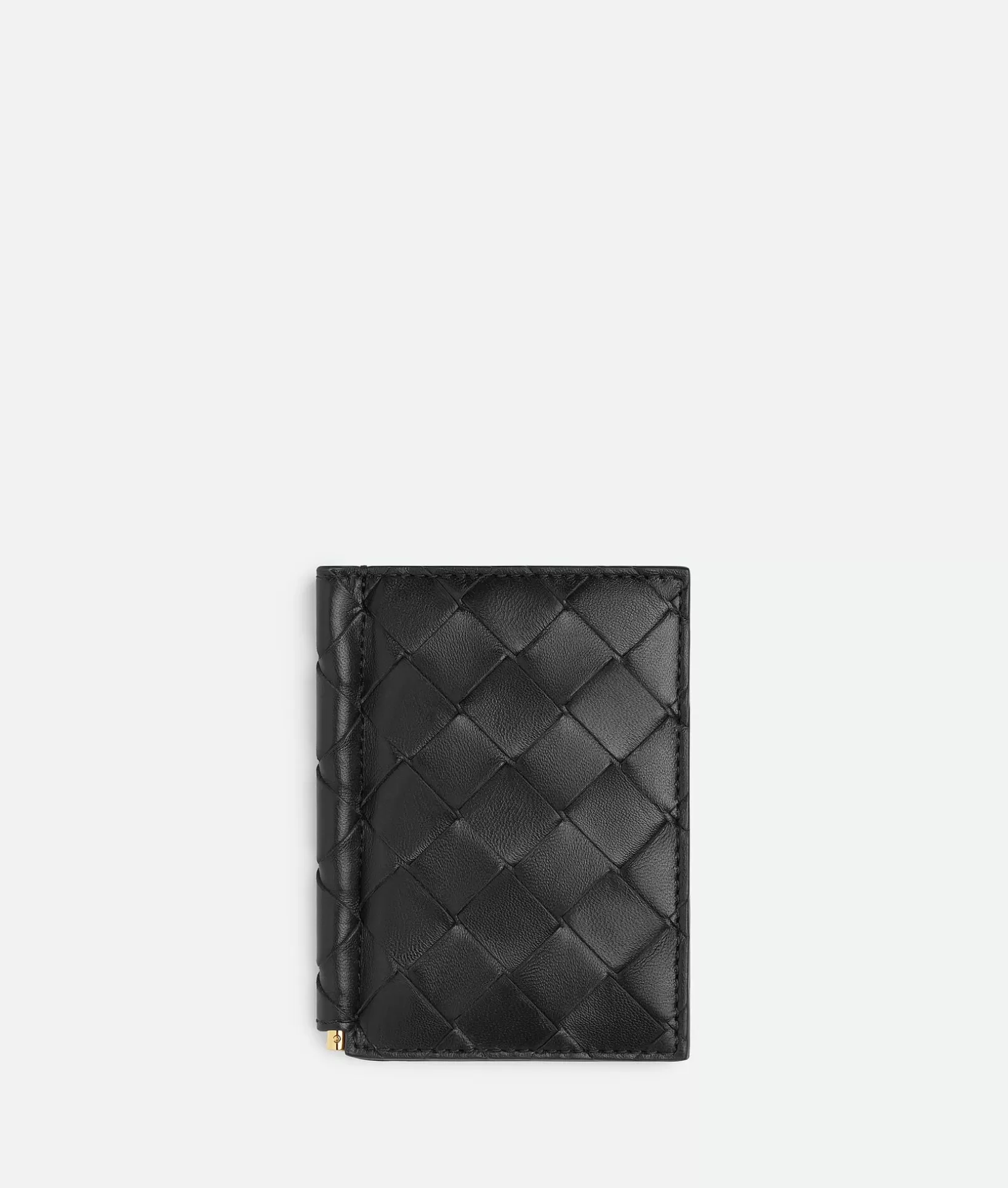 Card Cases>Bottega Veneta Intrecciato Flap Card Case With Bill Clip Black