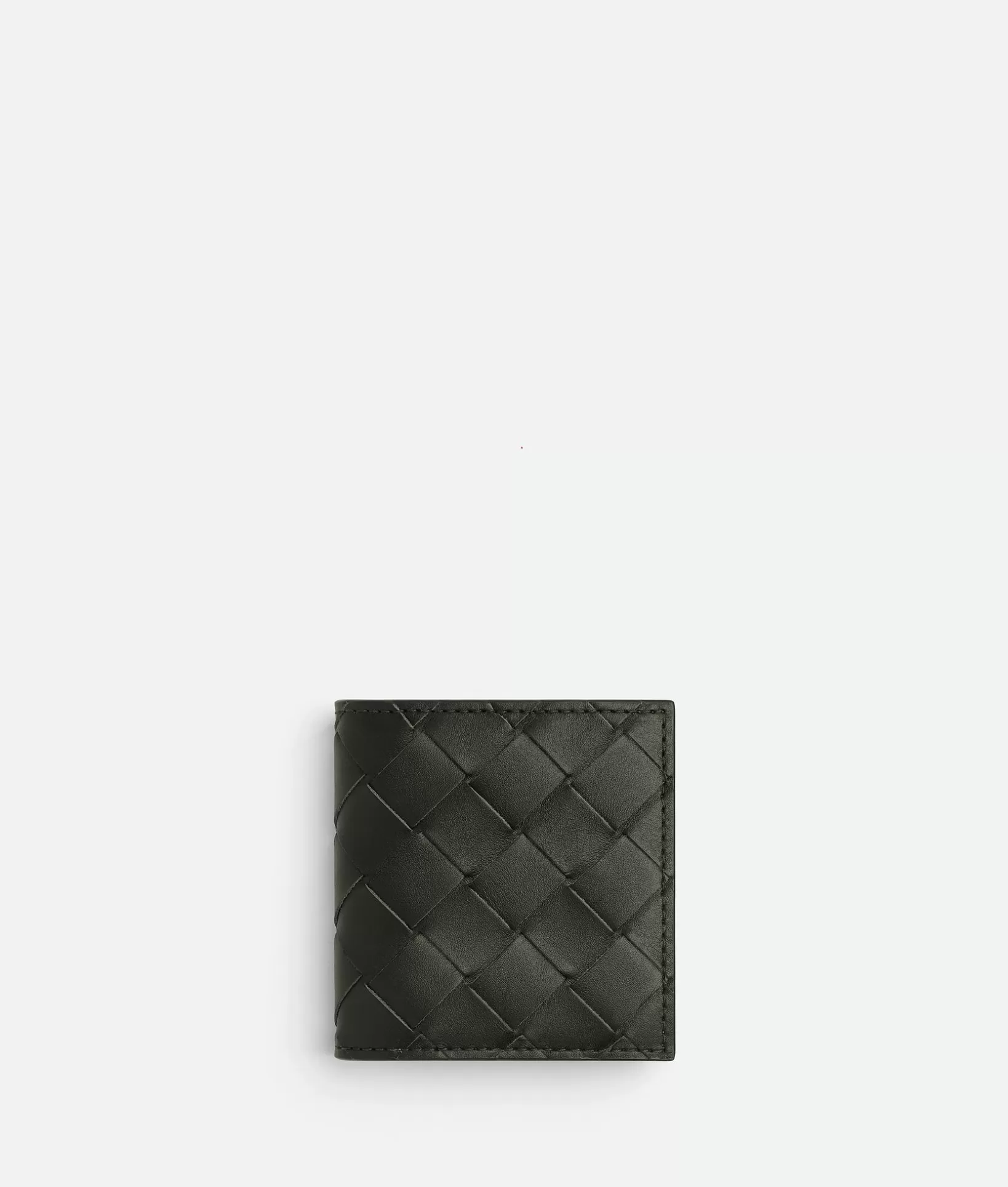 Small Wallets>Bottega Veneta Intrecciato Folded Coin Purse Dark green / Travertine