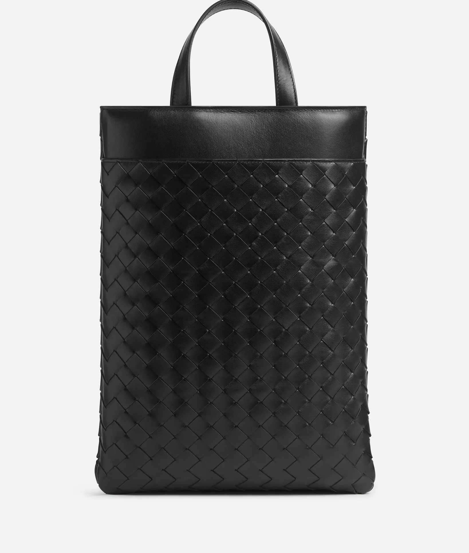 Crossbody>Bottega Veneta Intrecciato Laptop Case With Handle Black