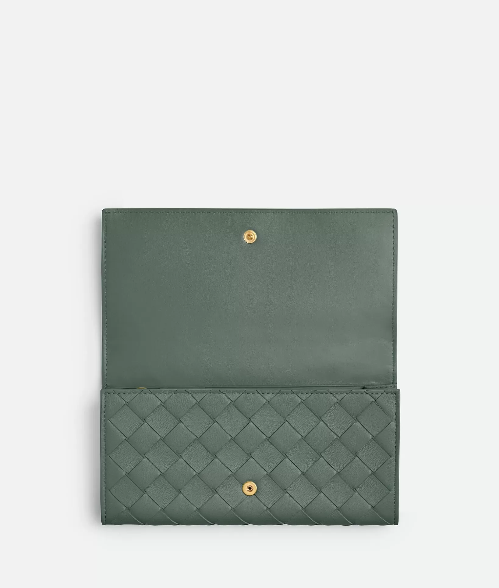 Long Wallets>Bottega Veneta Intrecciato Large Flap Wallet Aloe