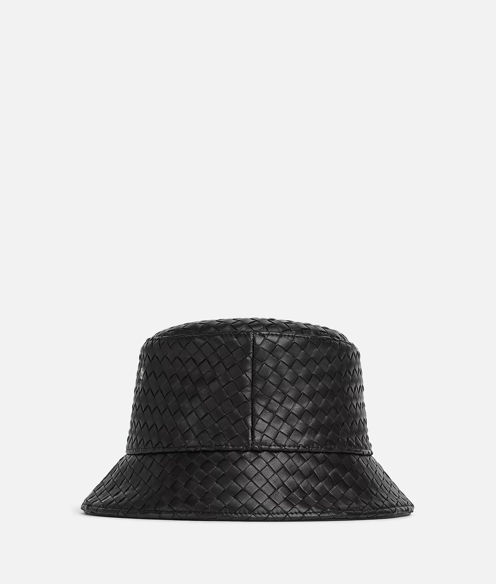 Hats | Hats>Bottega Veneta Intrecciato Leather Bucket Hat Black