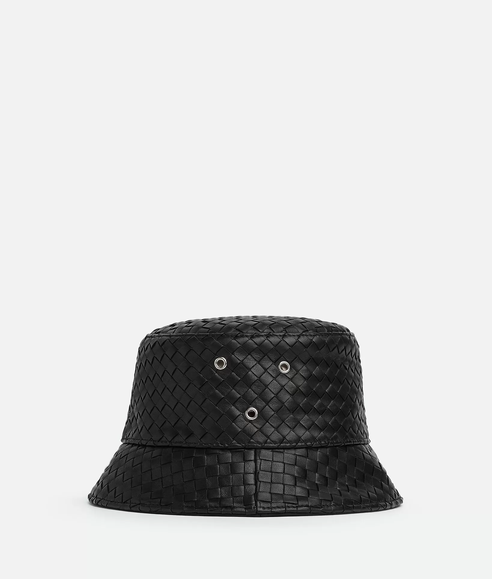 Hats | Hats>Bottega Veneta Intrecciato Leather Bucket Hat Black