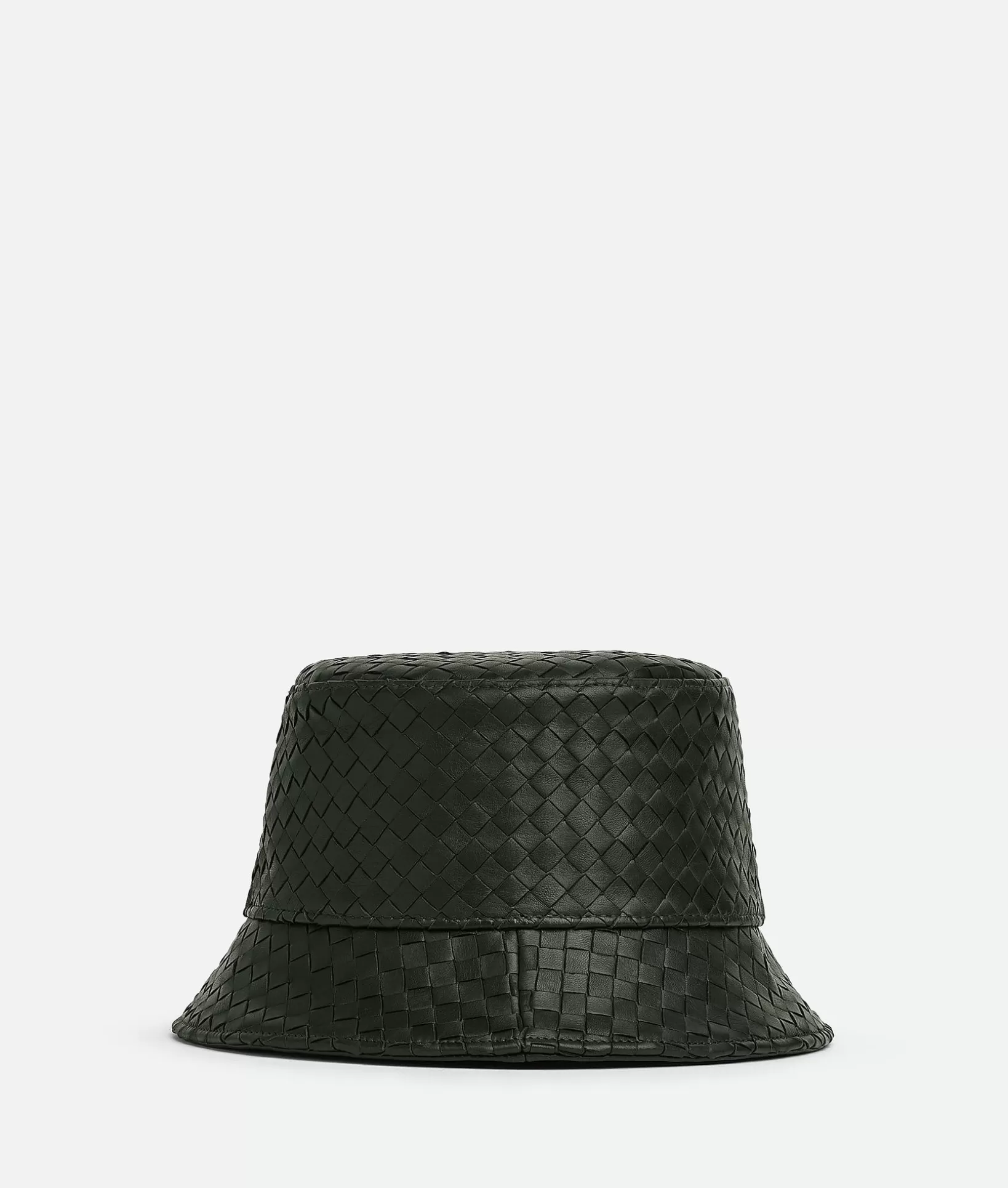 Hats | Hats>Bottega Veneta Intrecciato Leather Bucket Hat Dark green