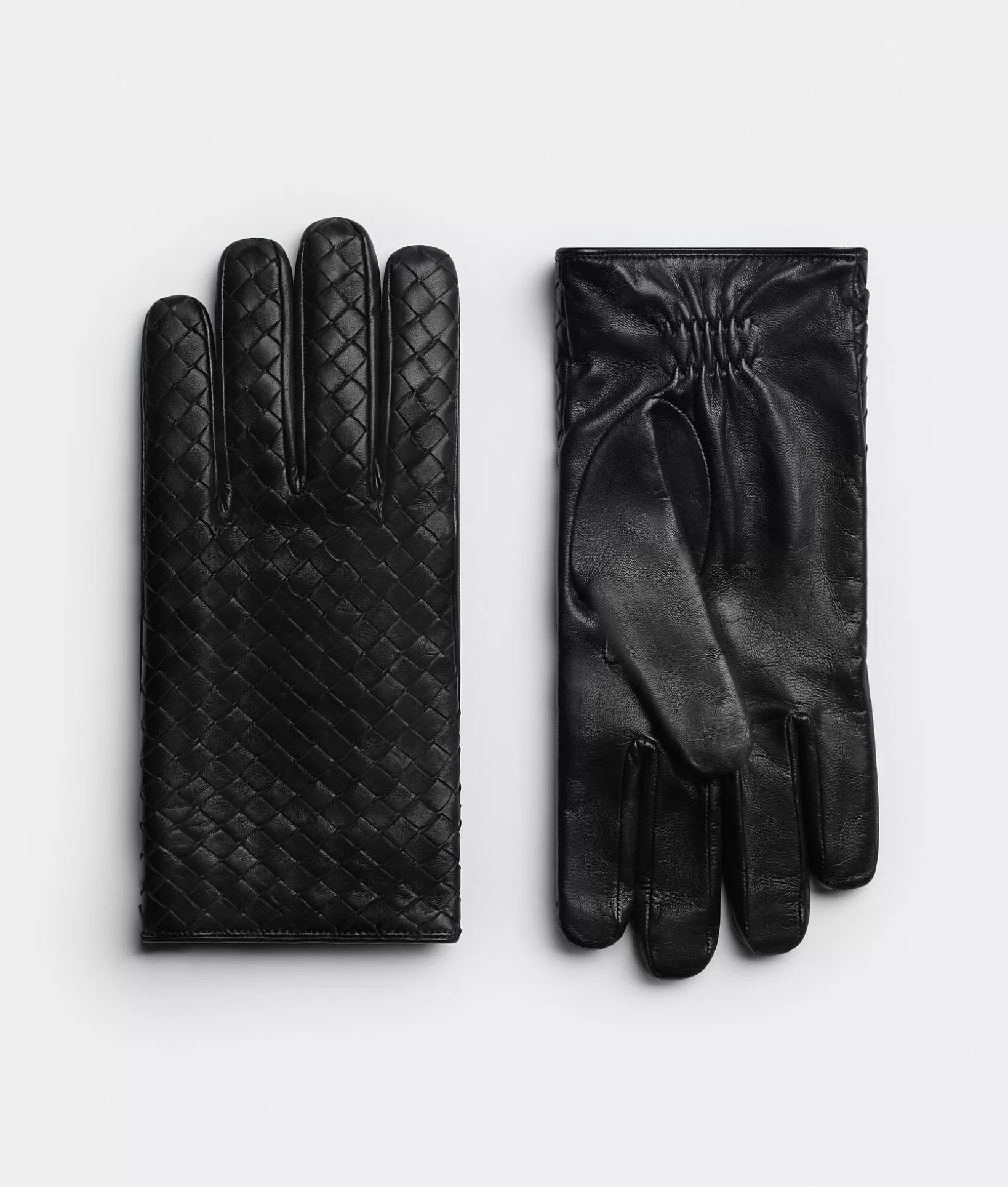 Gloves>Bottega Veneta Intrecciato Leather Gloves Black