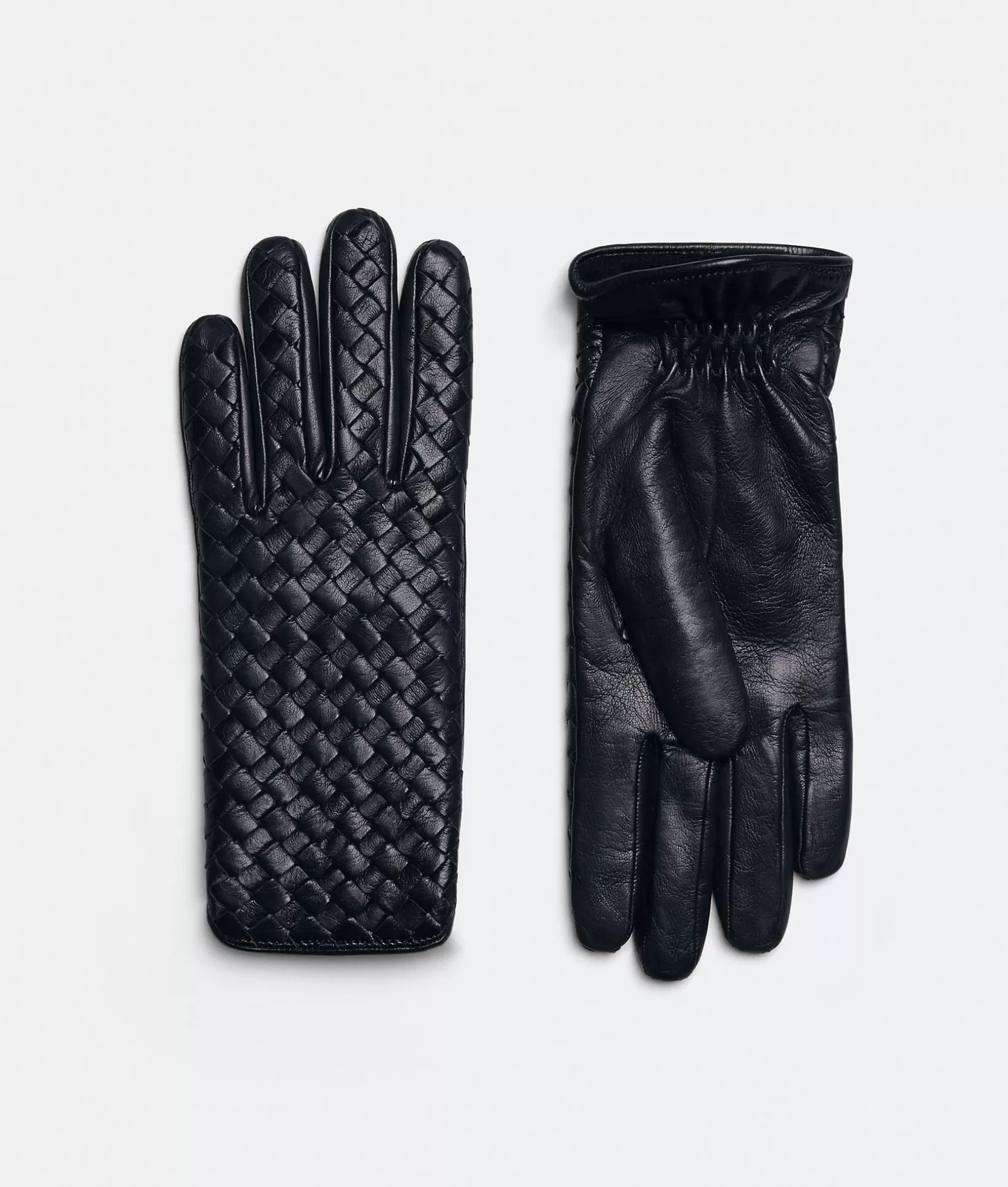 Gloves>Bottega Veneta Intrecciato Leather Gloves Abyss