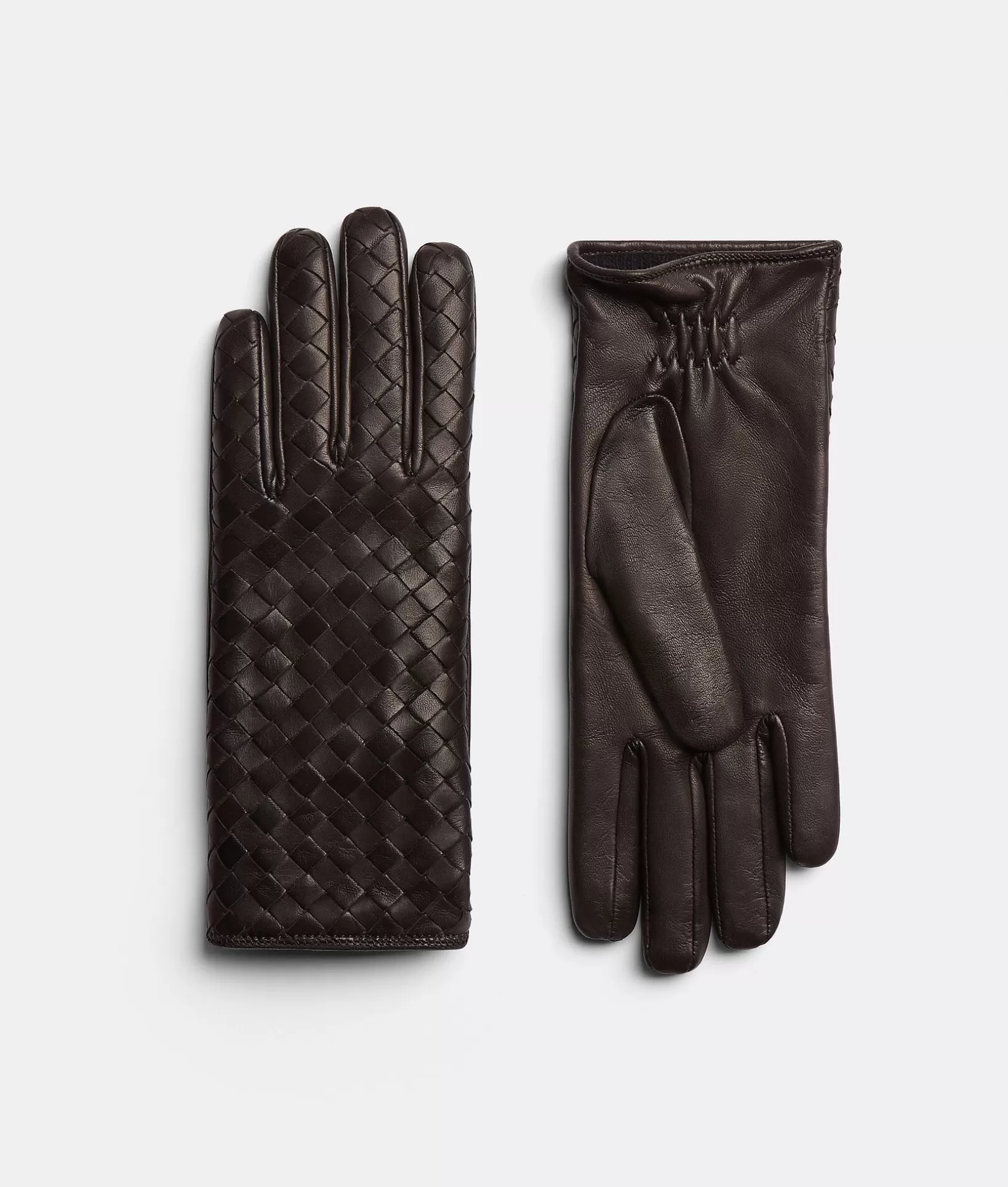 Gloves>Bottega Veneta Intrecciato Leather Gloves Fondant