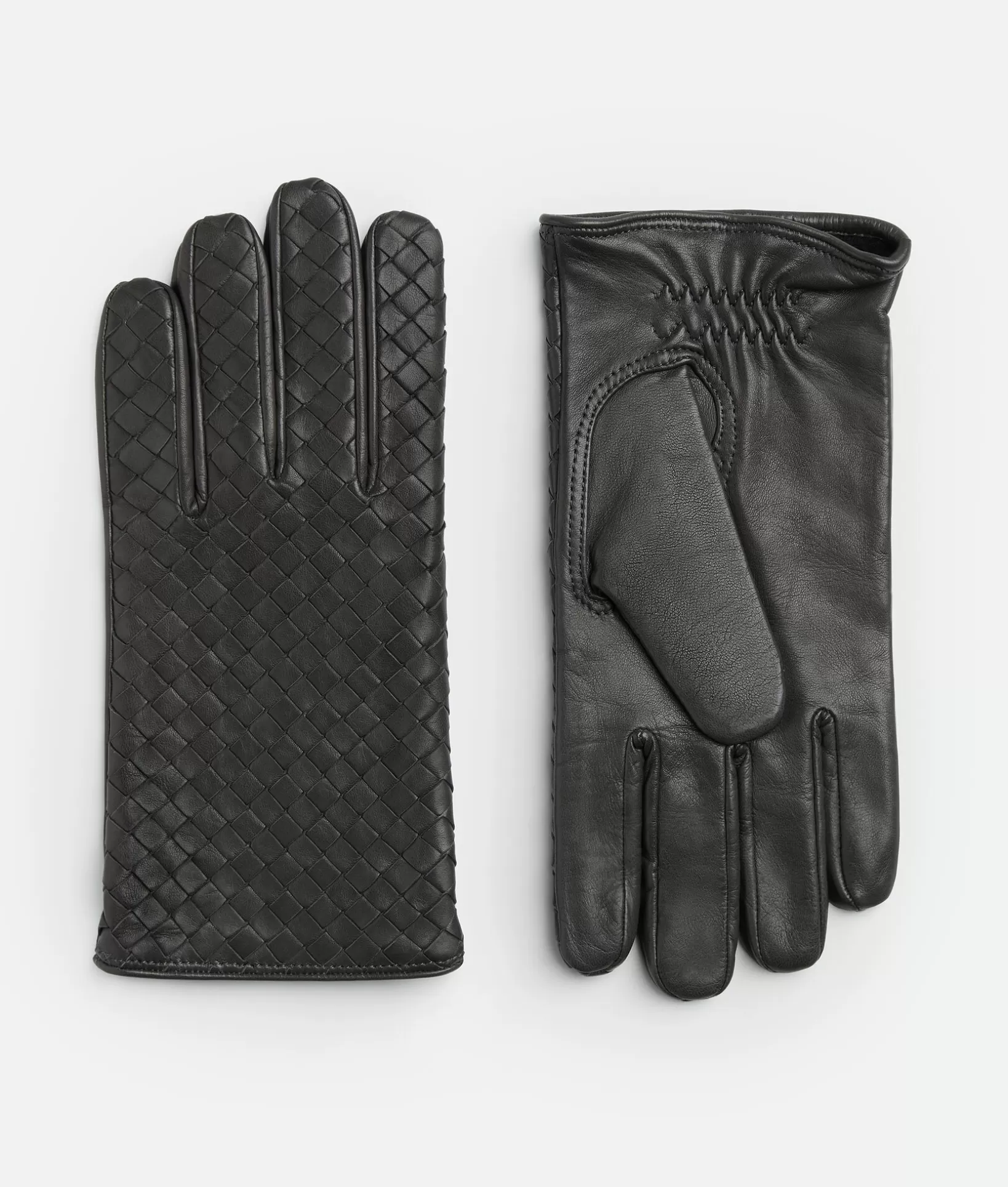 Gloves>Bottega Veneta Intrecciato Leather Gloves Ardoise