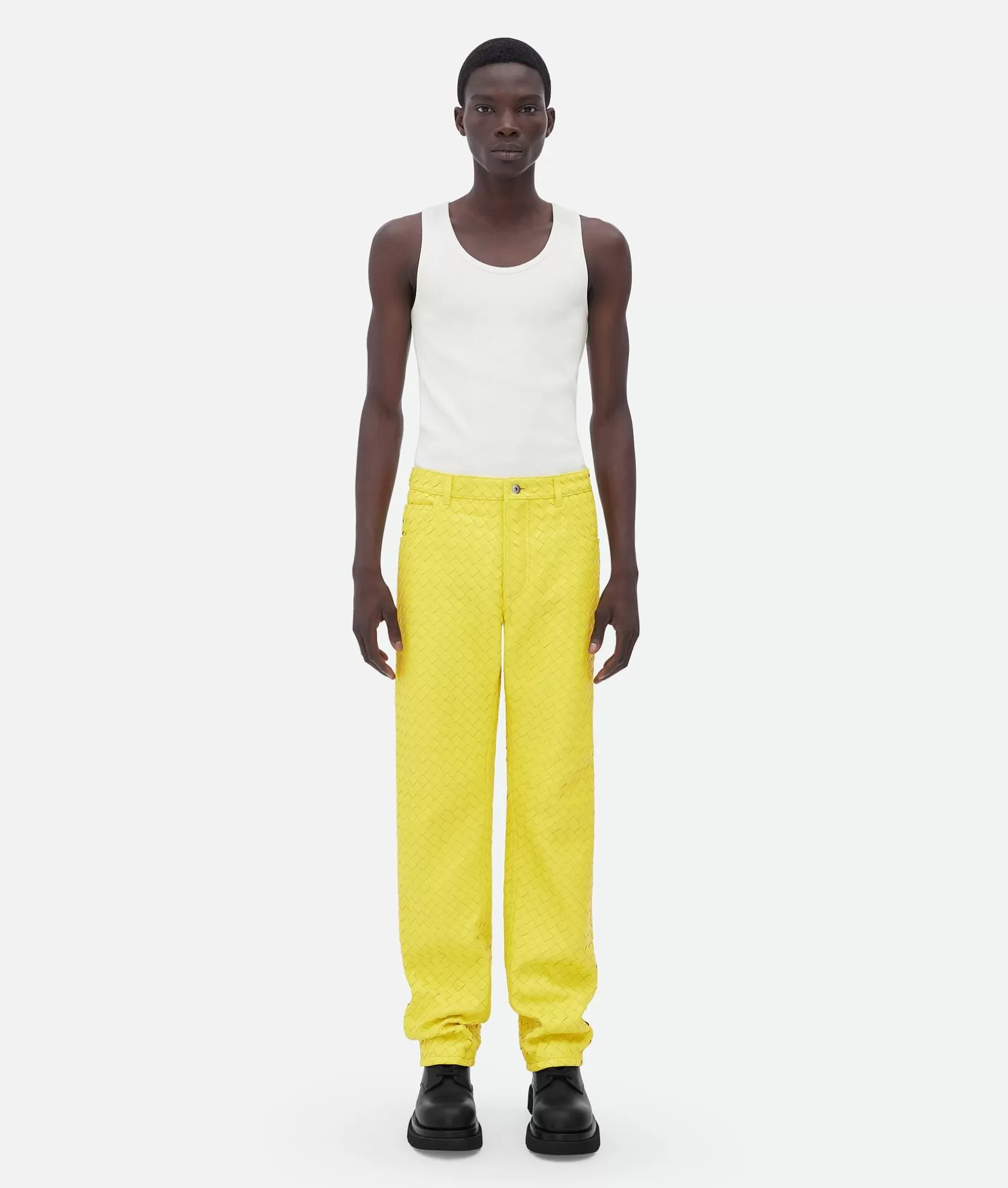 Trousers And Shorts | Leather>Bottega Veneta Intrecciato Leather Pants Lighthouse