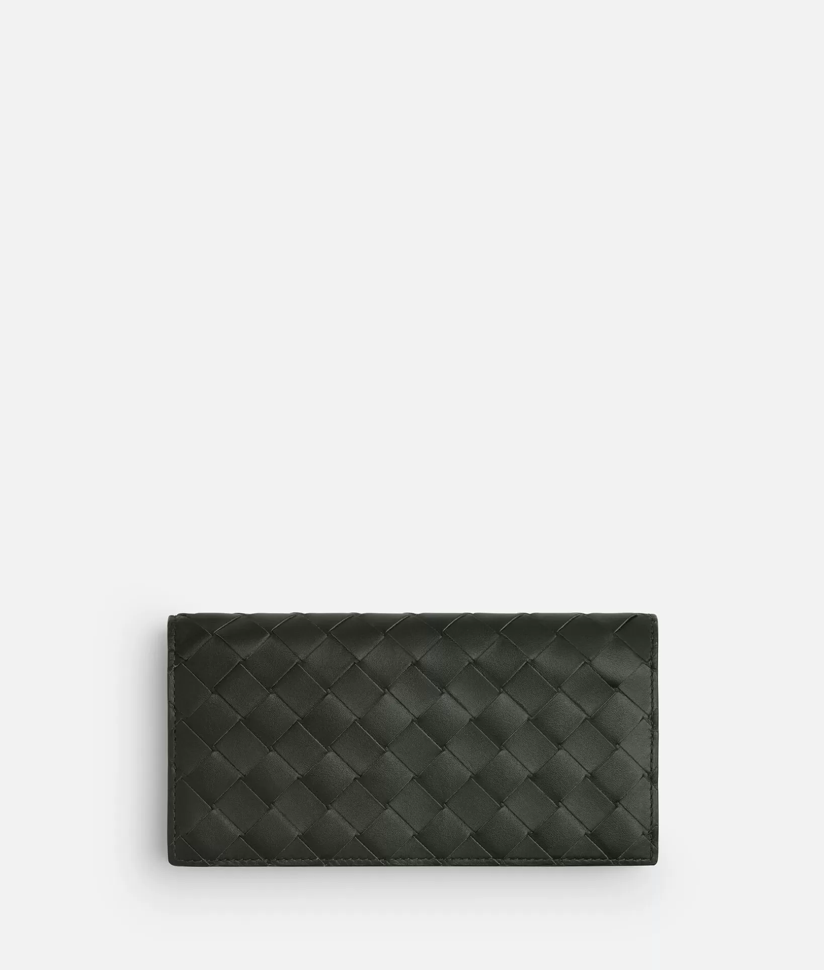 Long Wallets>Bottega Veneta Intrecciato Long Wallet With Coin Purse Dark green / Mud