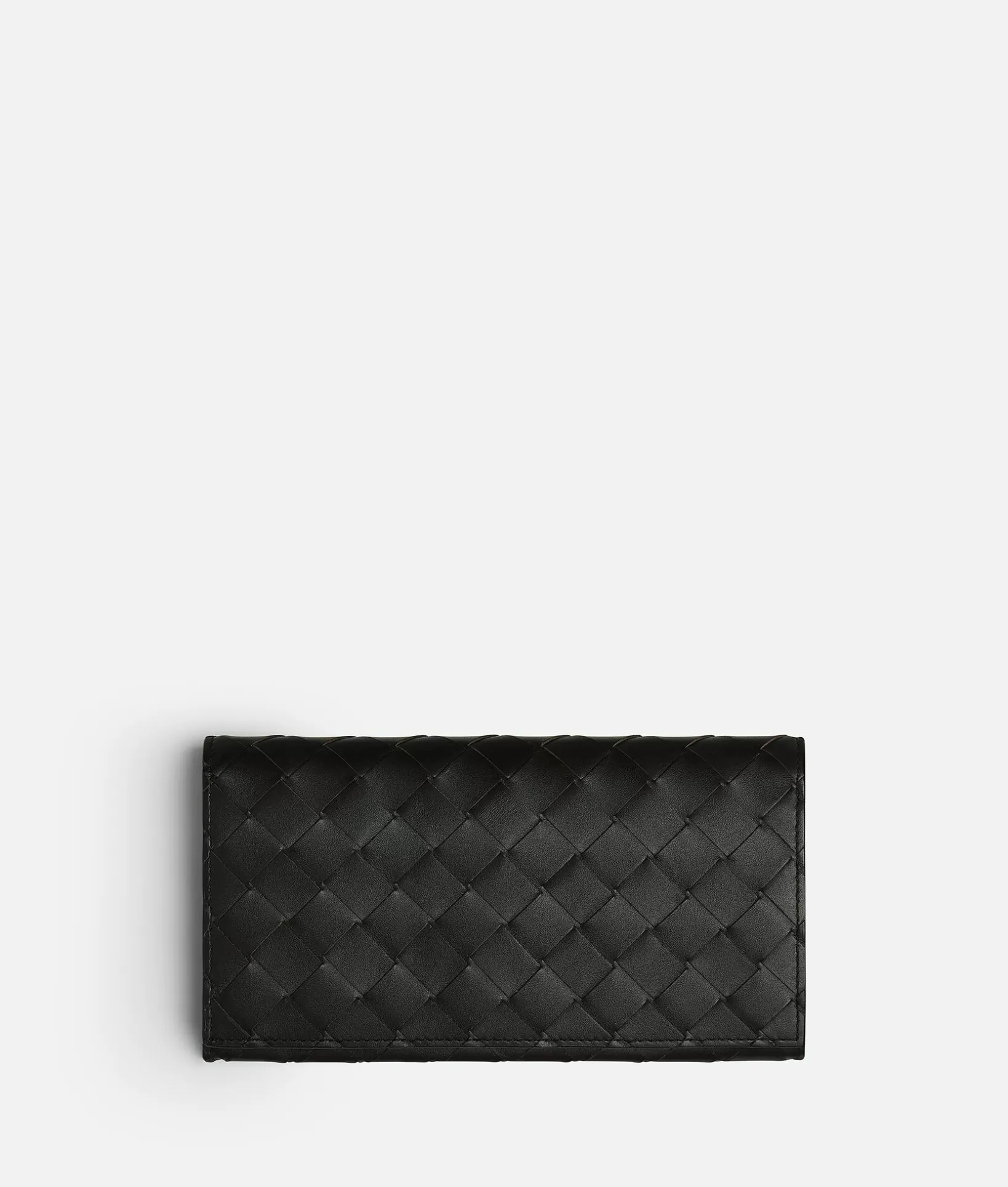 Long Wallets>Bottega Veneta Intrecciato Long Wallet With Coin Purse Black grass