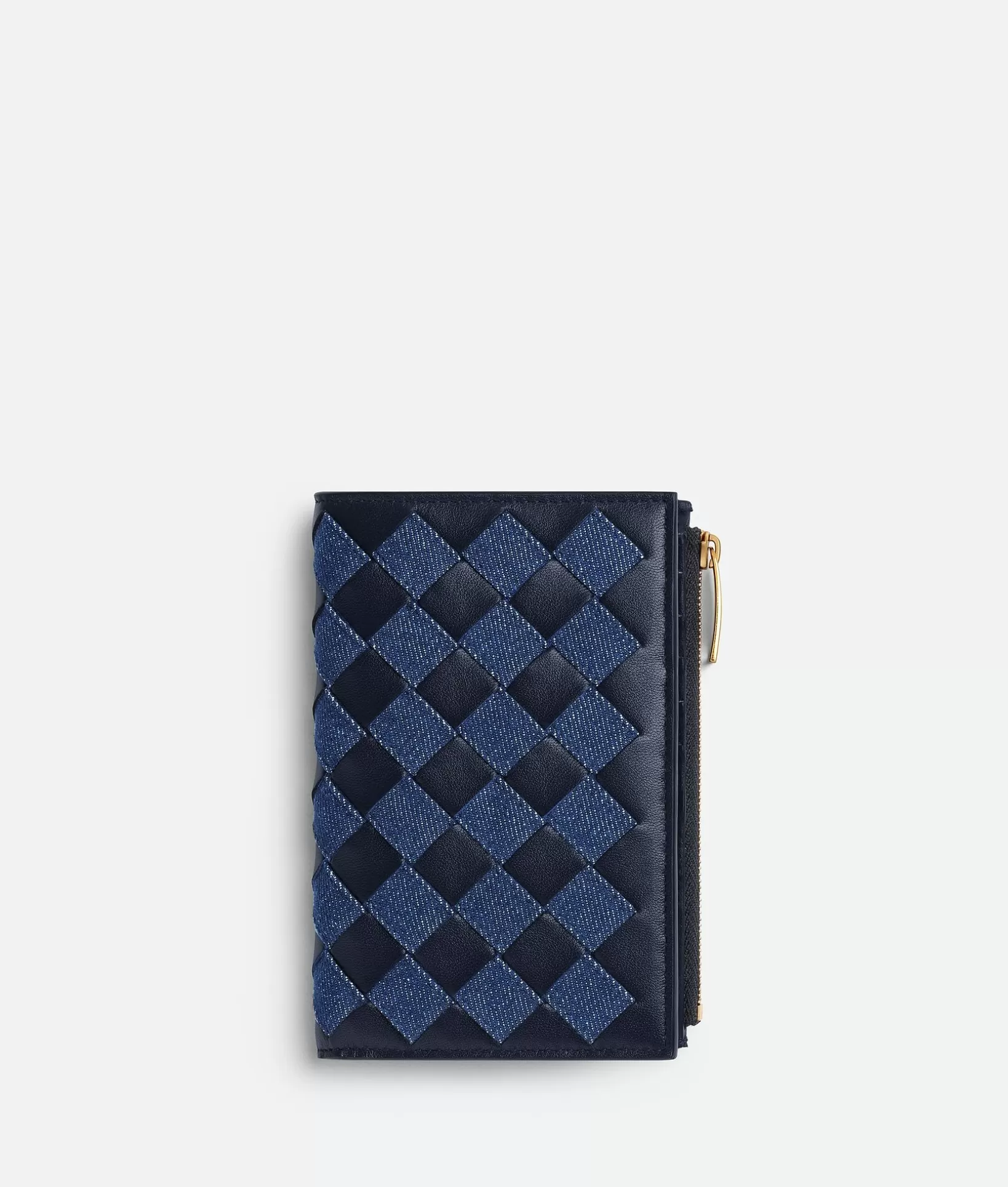 Long Wallets>Bottega Veneta Intrecciato Medium Bi-Fold Wallet Abyss / Indigo