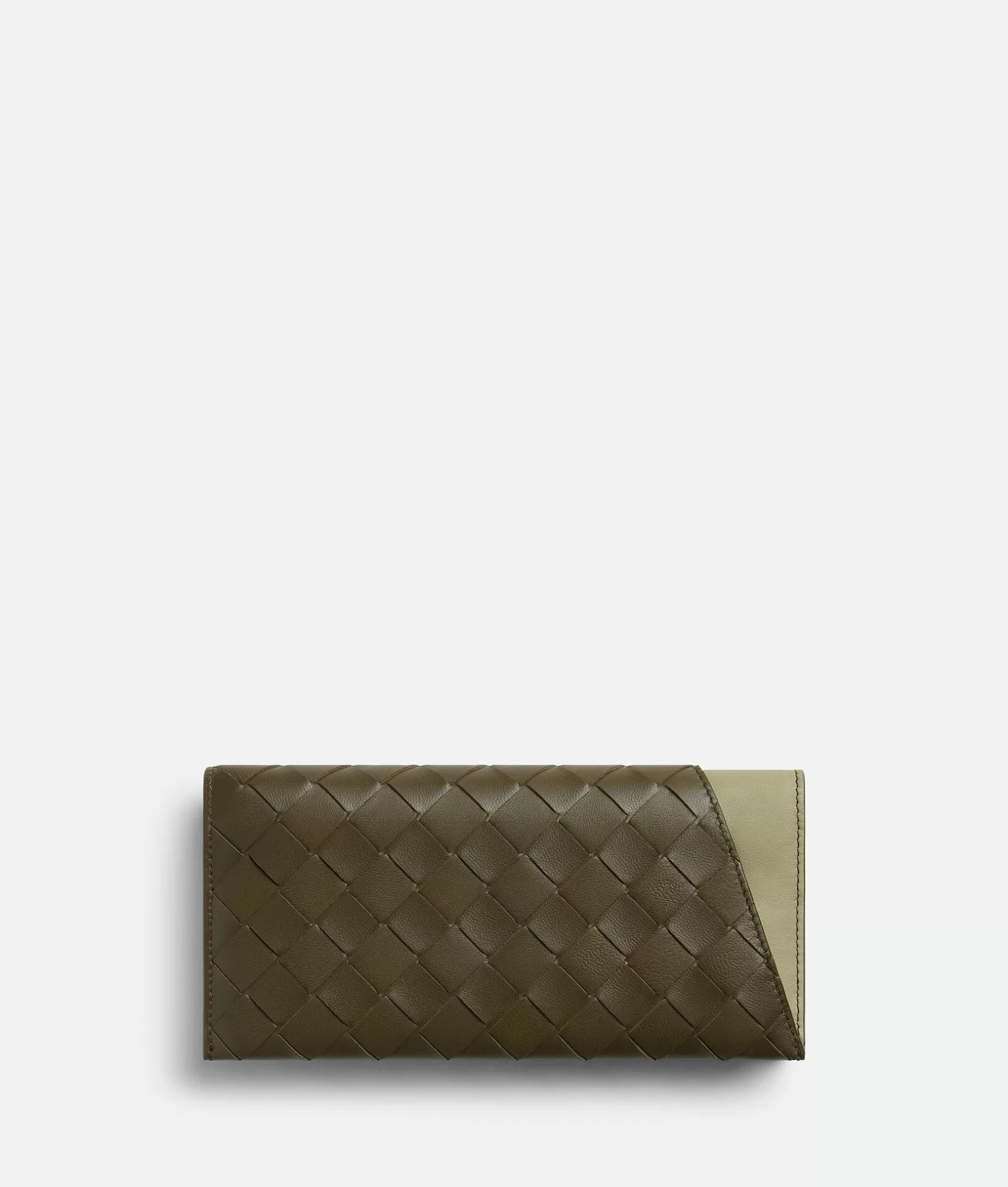 Long Wallets>Bottega Veneta Intrecciato Oblique Long Wallet Mustard/travertine