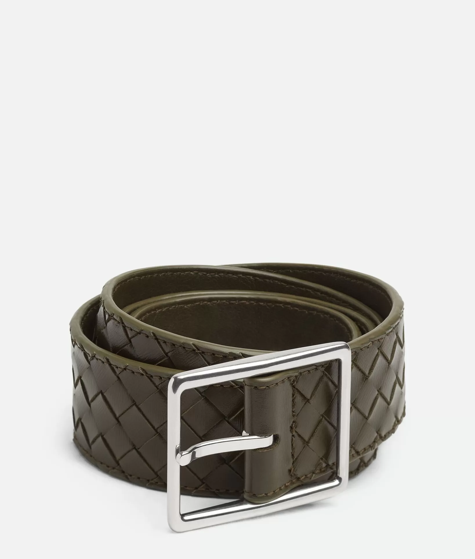 Belts>Bottega Veneta Intrecciato Piccolo Belt Kaki