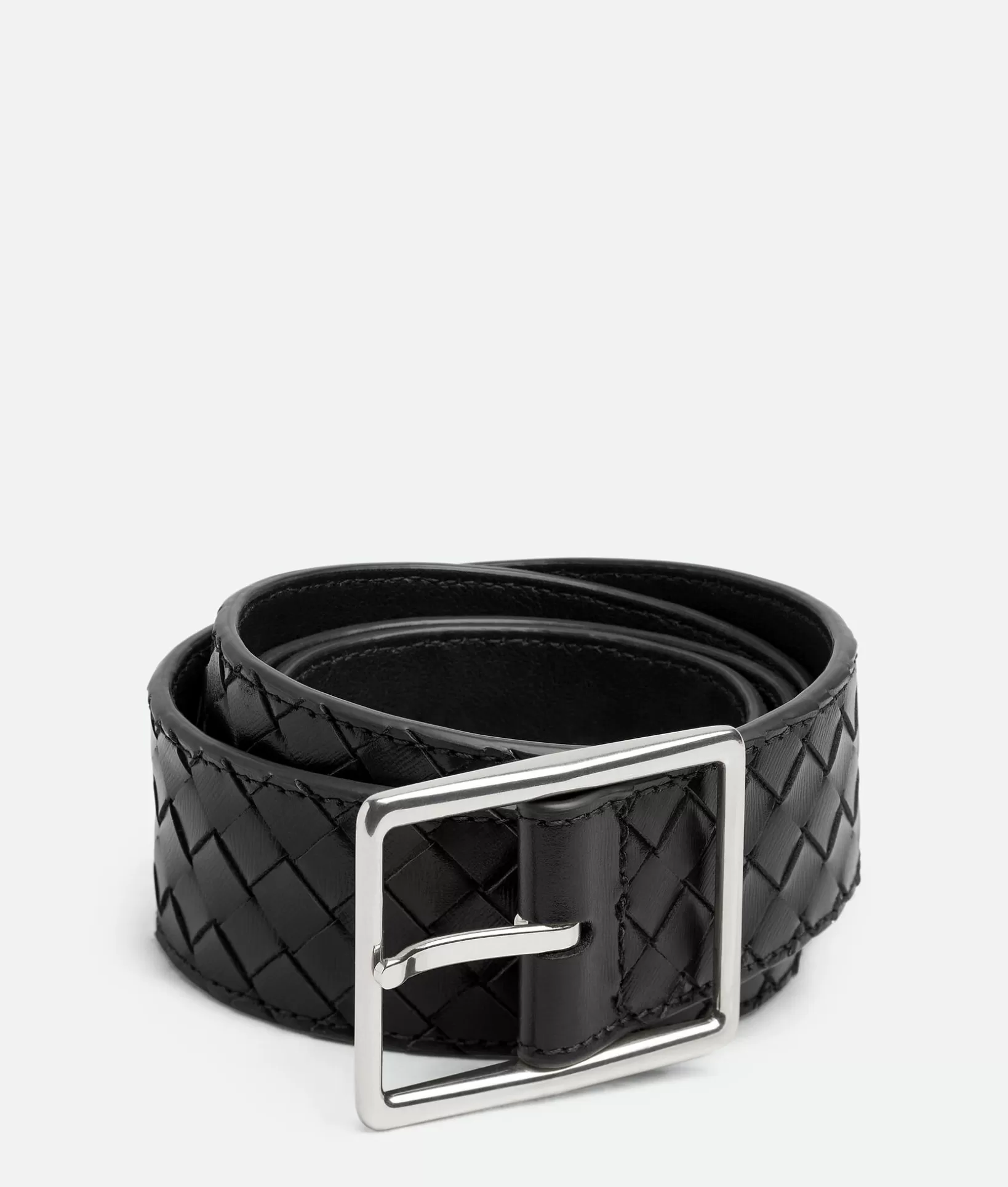 Belts>Bottega Veneta Intrecciato Piccolo Belt Black