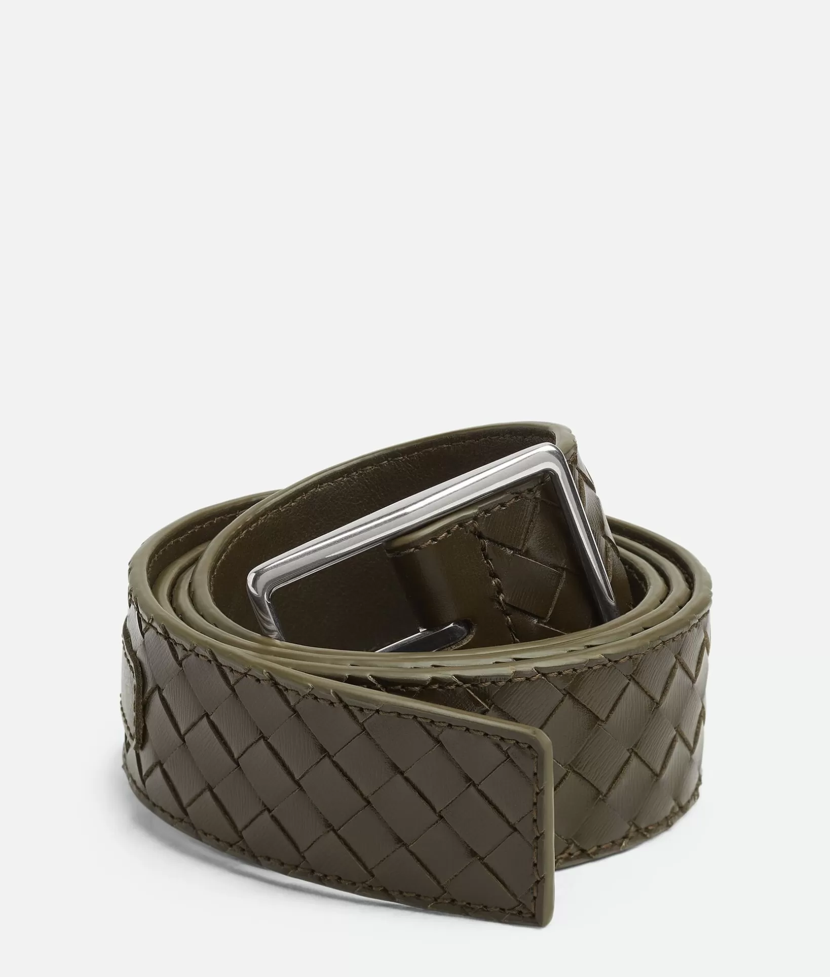 Belts>Bottega Veneta Intrecciato Piccolo Belt Kaki