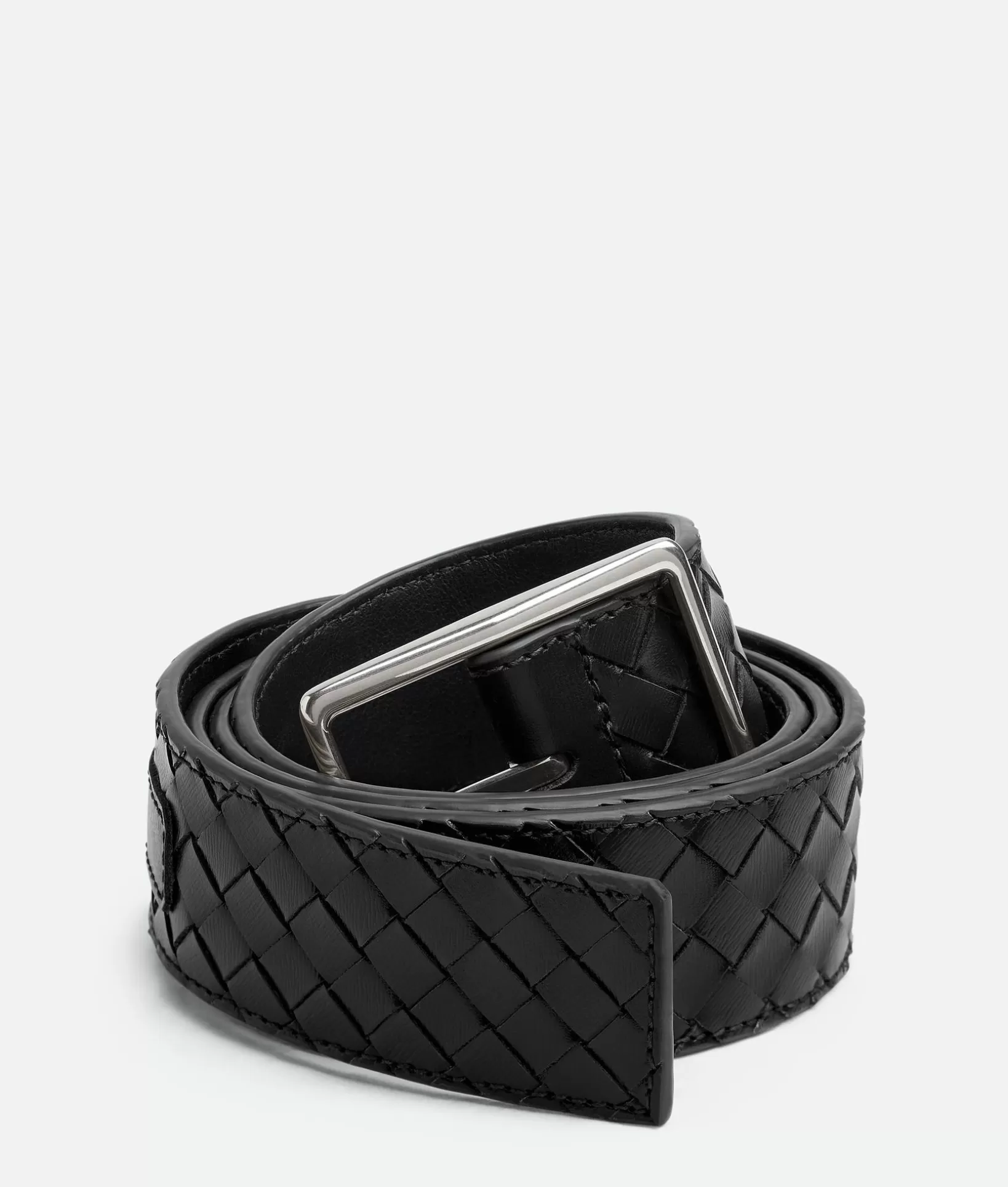 Belts>Bottega Veneta Intrecciato Piccolo Belt Black